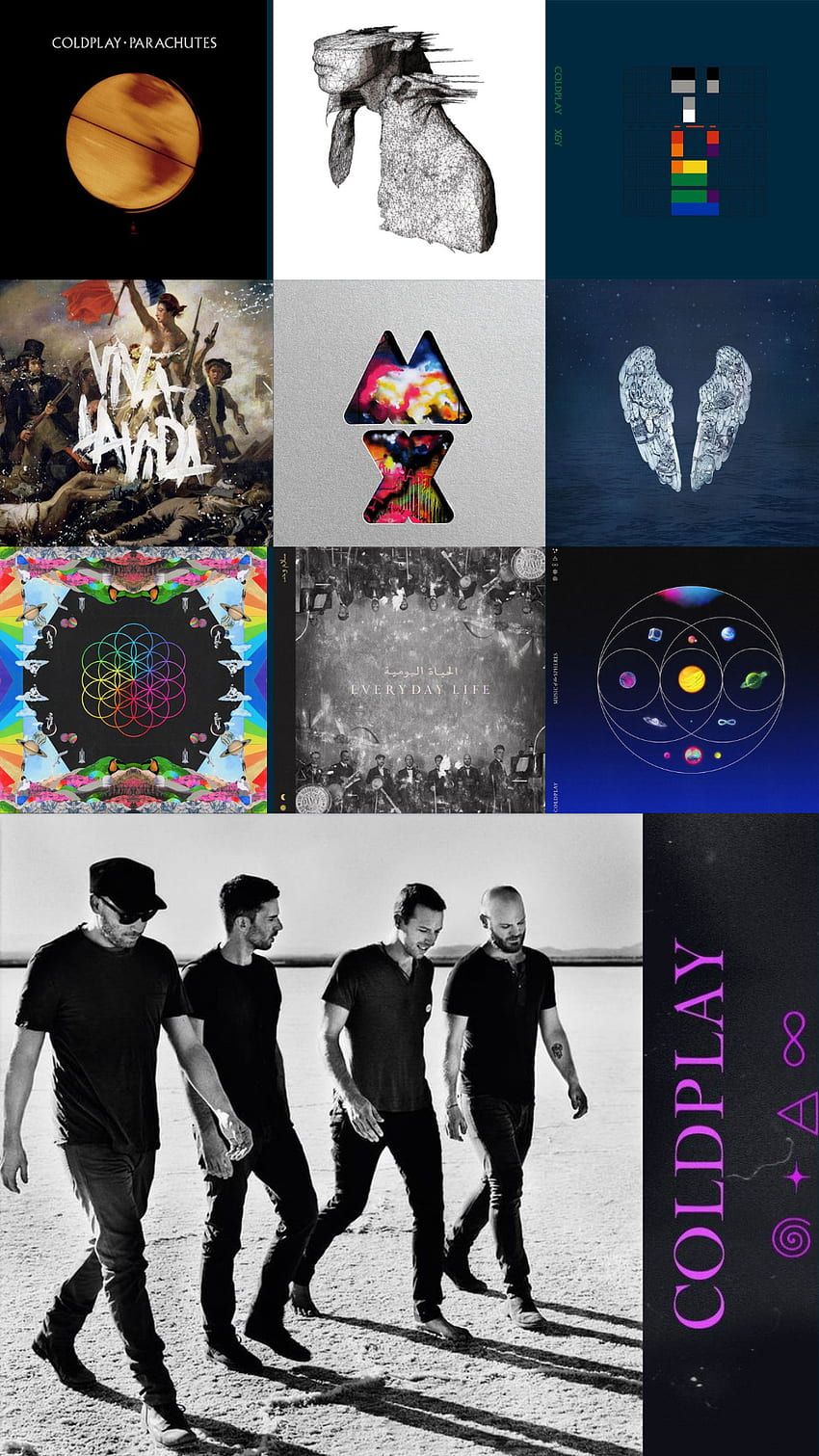 850x1511 Coldplay albums, Rock, Parachutes, Pop rock, Mylo Xyloto HD phone wallpaper