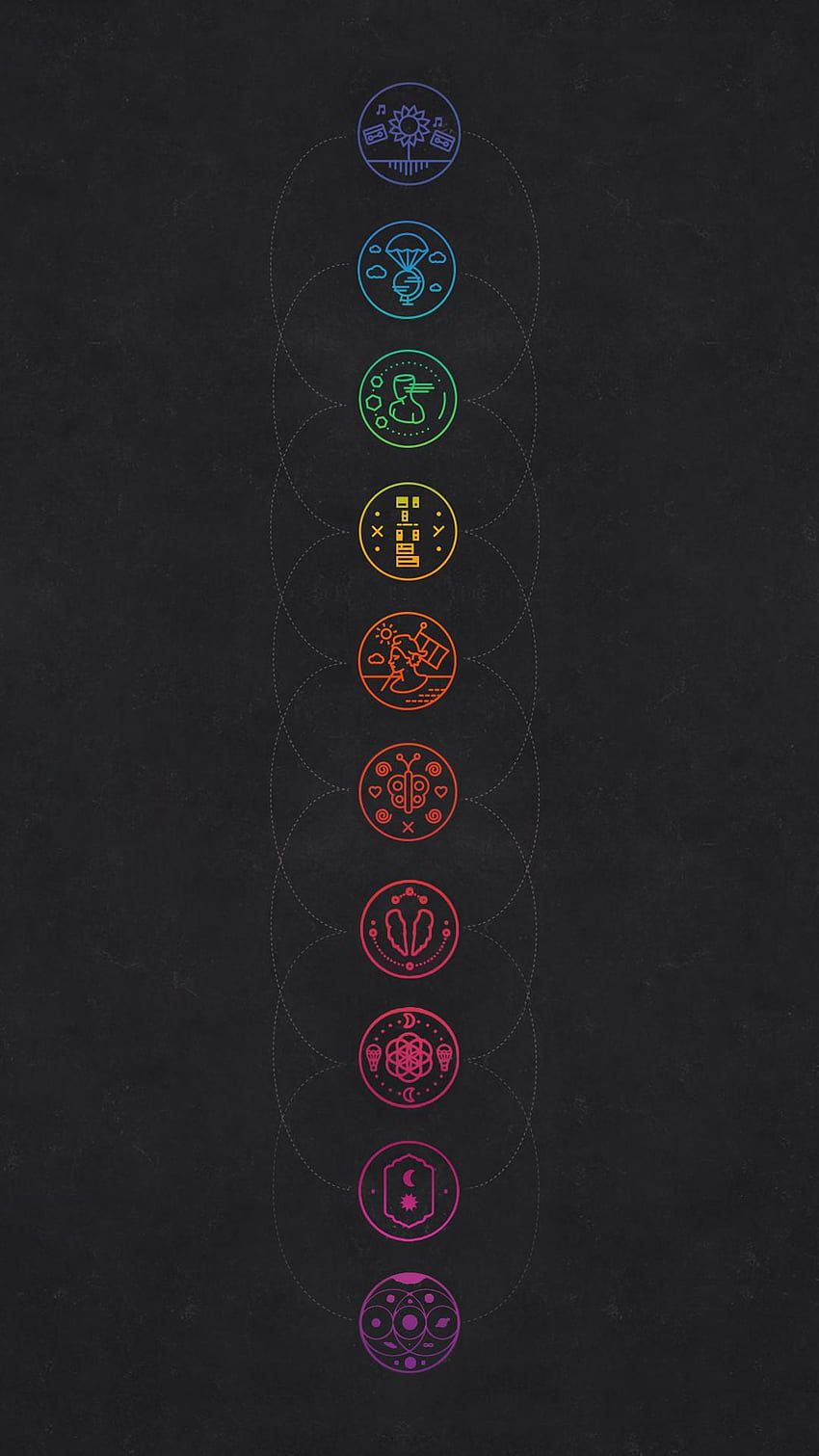850x1511 Coldplay albums, art, symmetry HD phone wallpaper