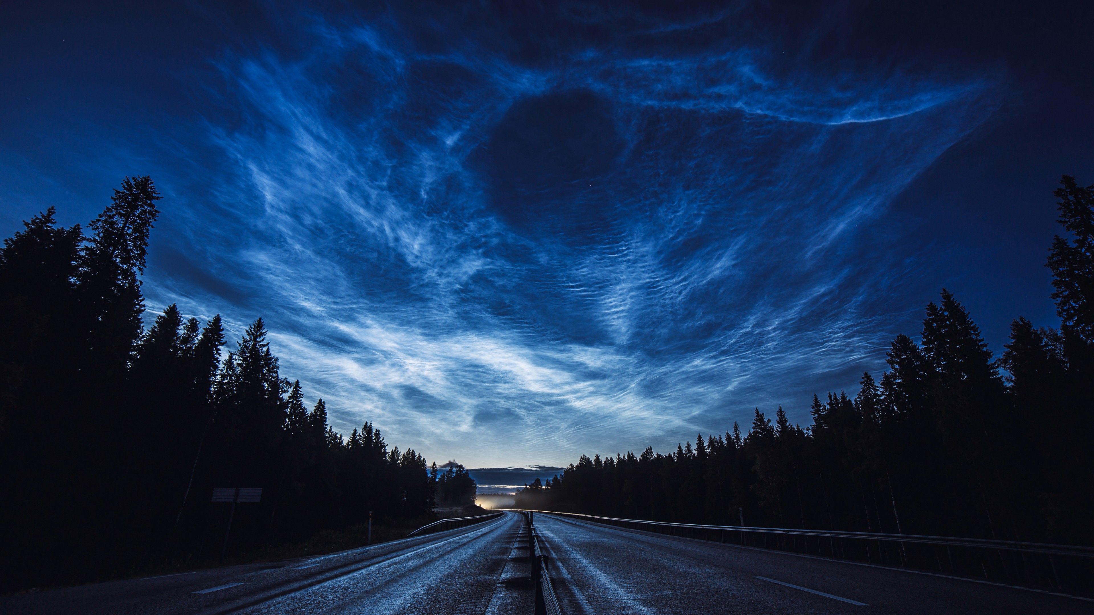 3840x2160 Night Road Wallpaper 3840x2160 60124