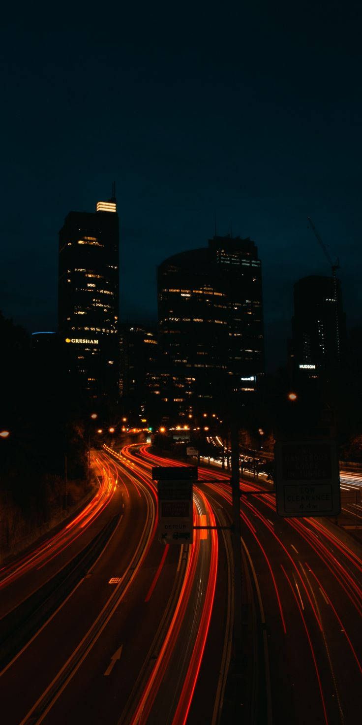 736x1472 Download Dark Night And Busy Highway Wallpaper