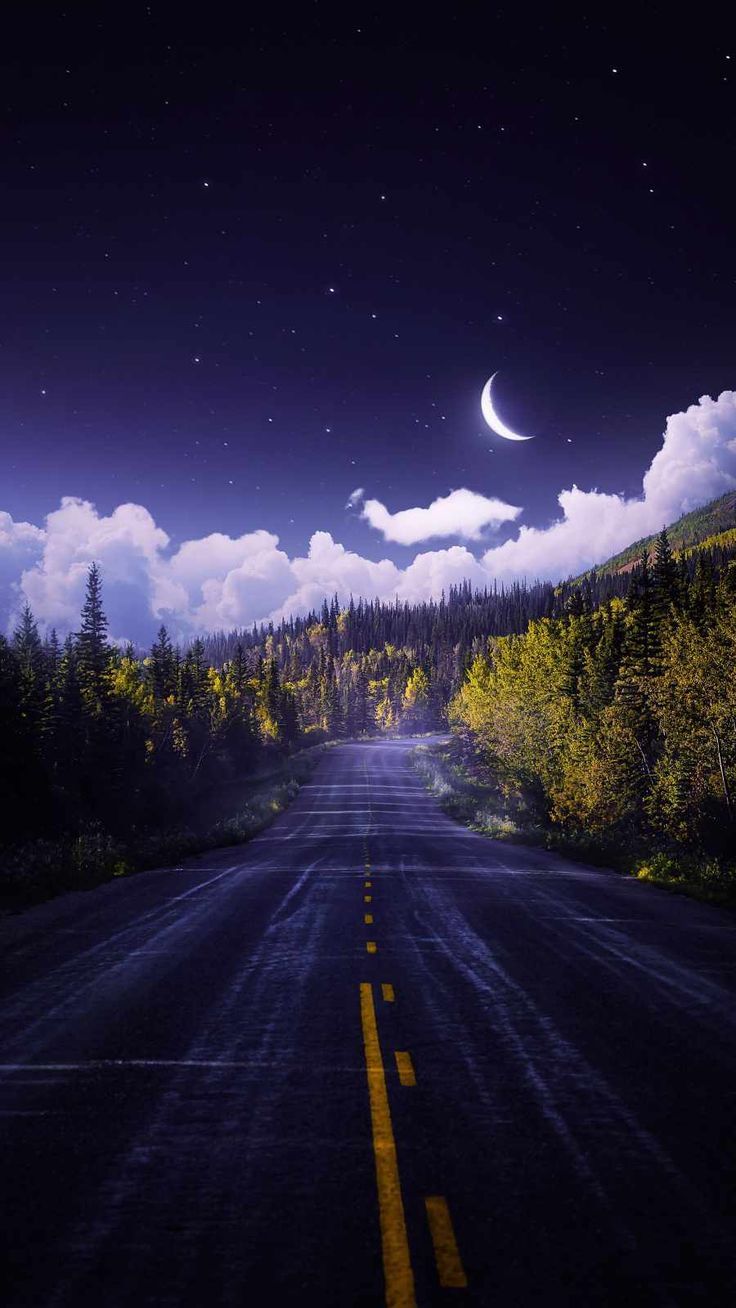 736x1308 Moon Road iPhone Wallpaper