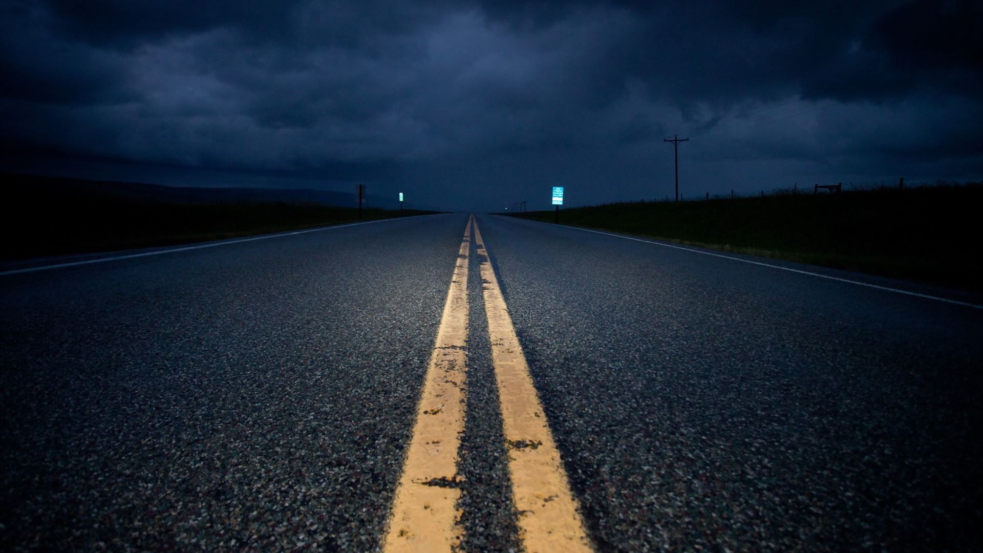 1920x1080 Empty Road At Night MacBook Air Wallpaper Download