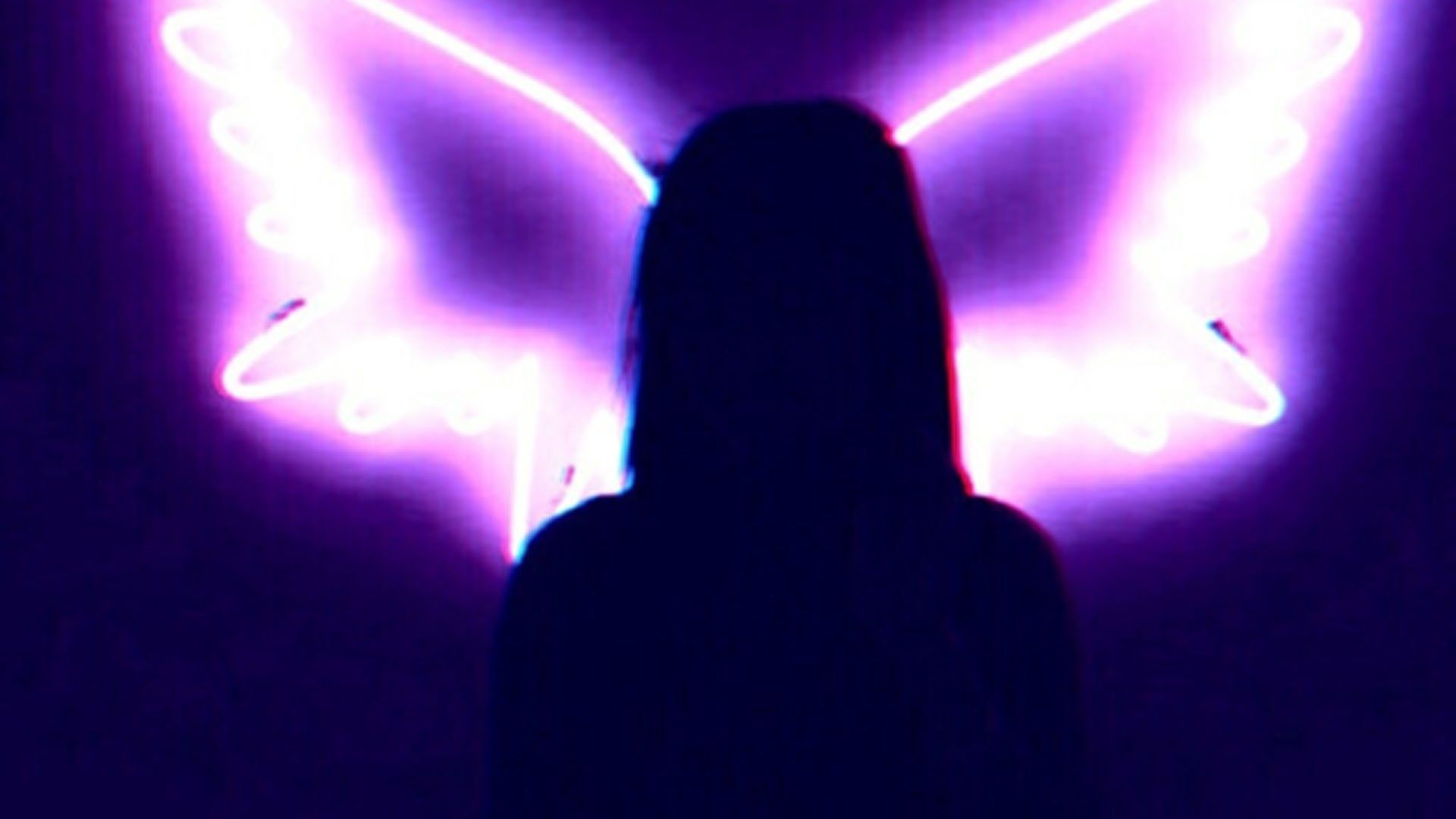 1920x1080 Girl White Wings Purple Aesthetic Background HD Purple Aesthetic Wallpaper