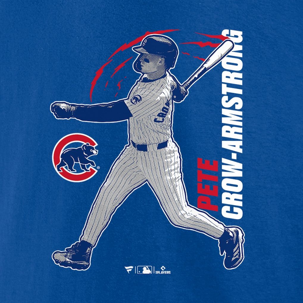 1018x1018 Men's Chicago Cubs Pete Crow Armstrong Royal Graphic Player T Shirt