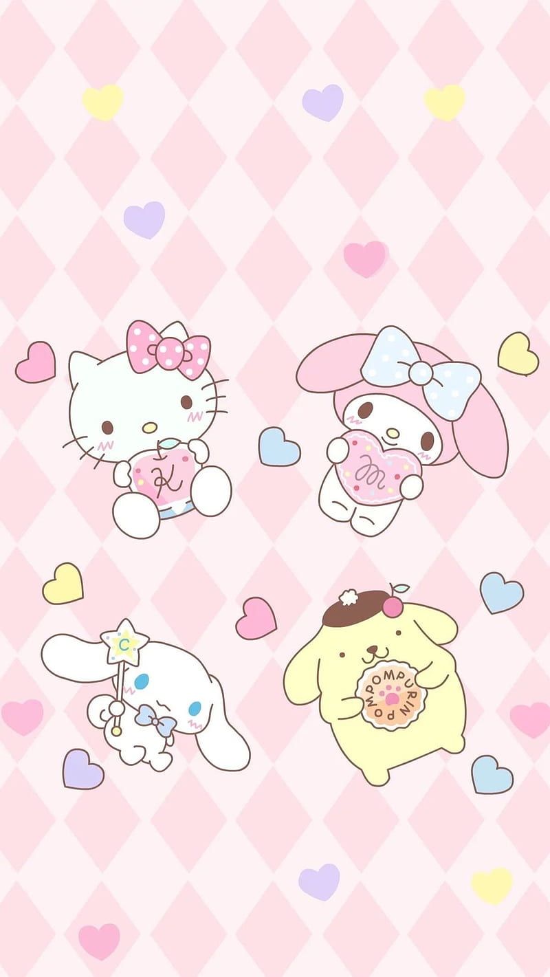 800x1421 Hello kitty, cute, girly, hello kitty, pastel, pink, themes, HD phone wallpaper