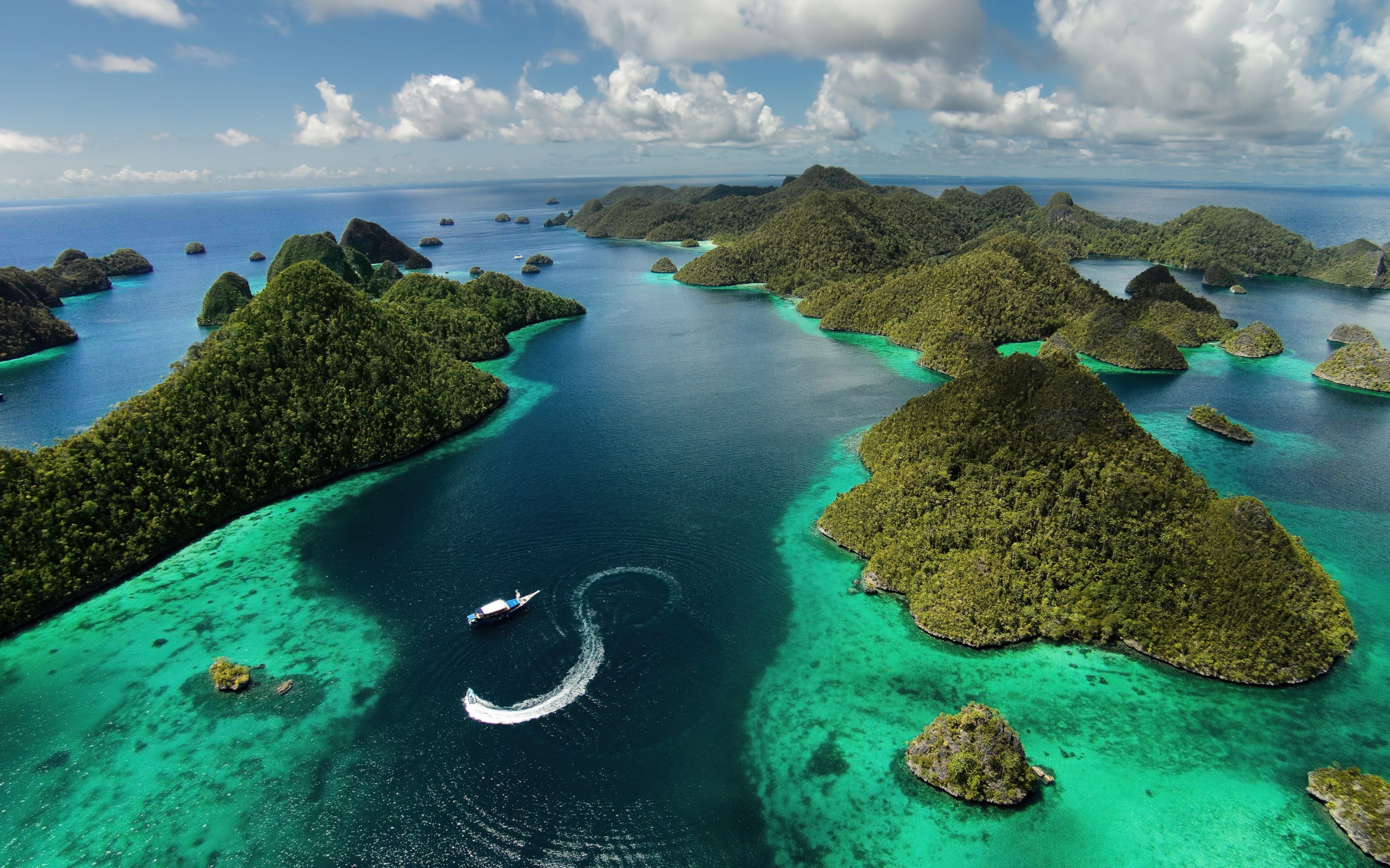 2880x1800 Hawaiian Islands Wallpaper 4K, Archipelago, Aerial view