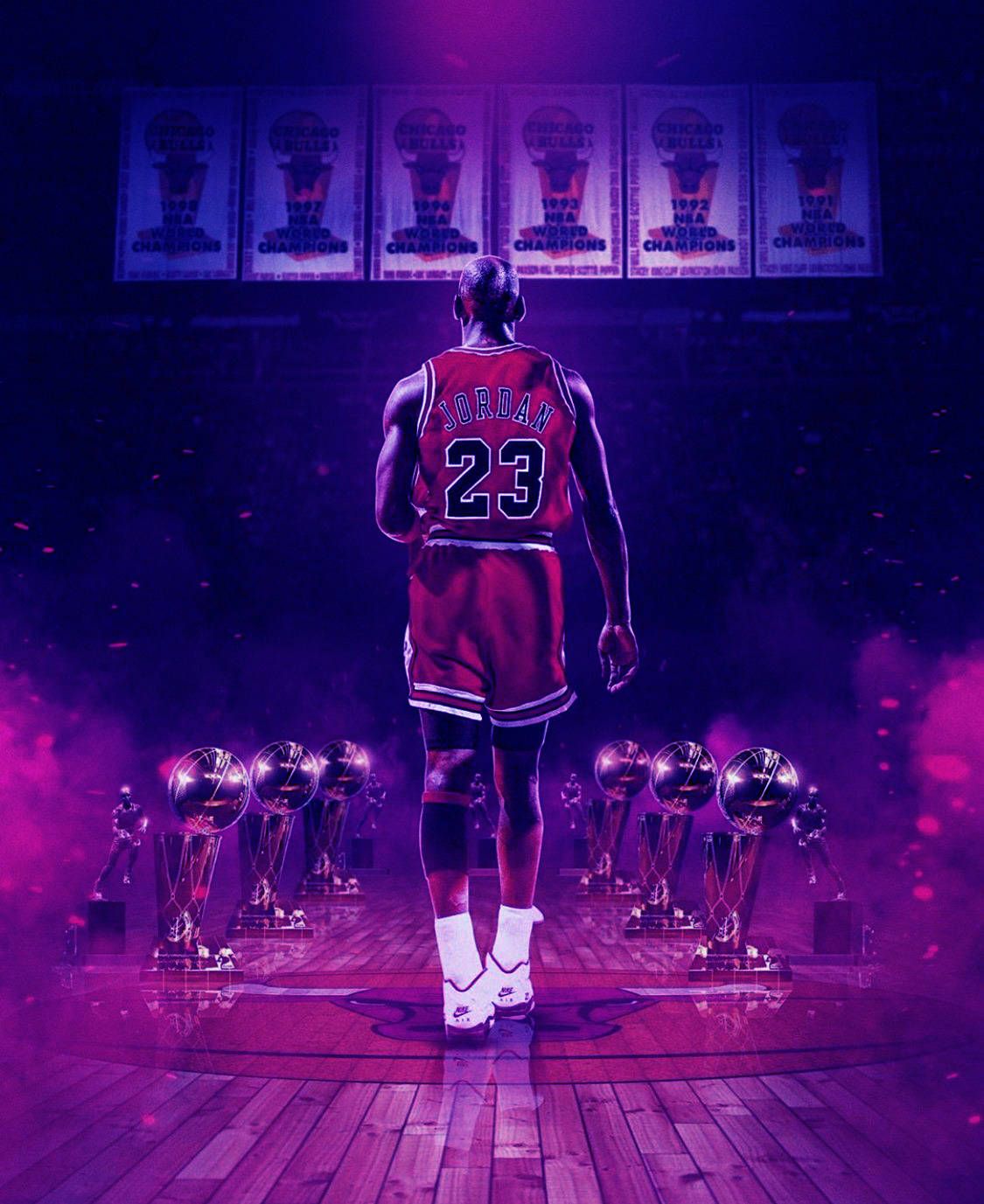 1125x1377 Download Purple Jordan Back View Wallpaper