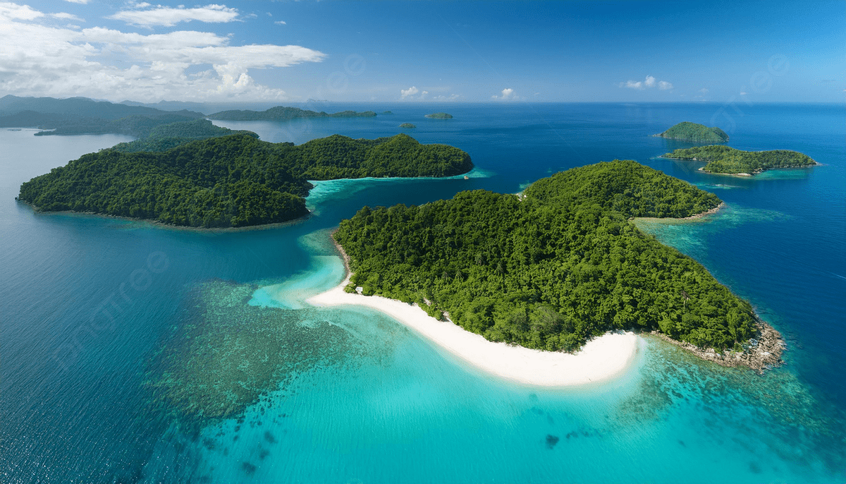 1200x686 Tropical Islands In A Turquoise Sea Background, Tropical Island, Tropical Islands, Island Background Image And Wallpaper for Free Download
