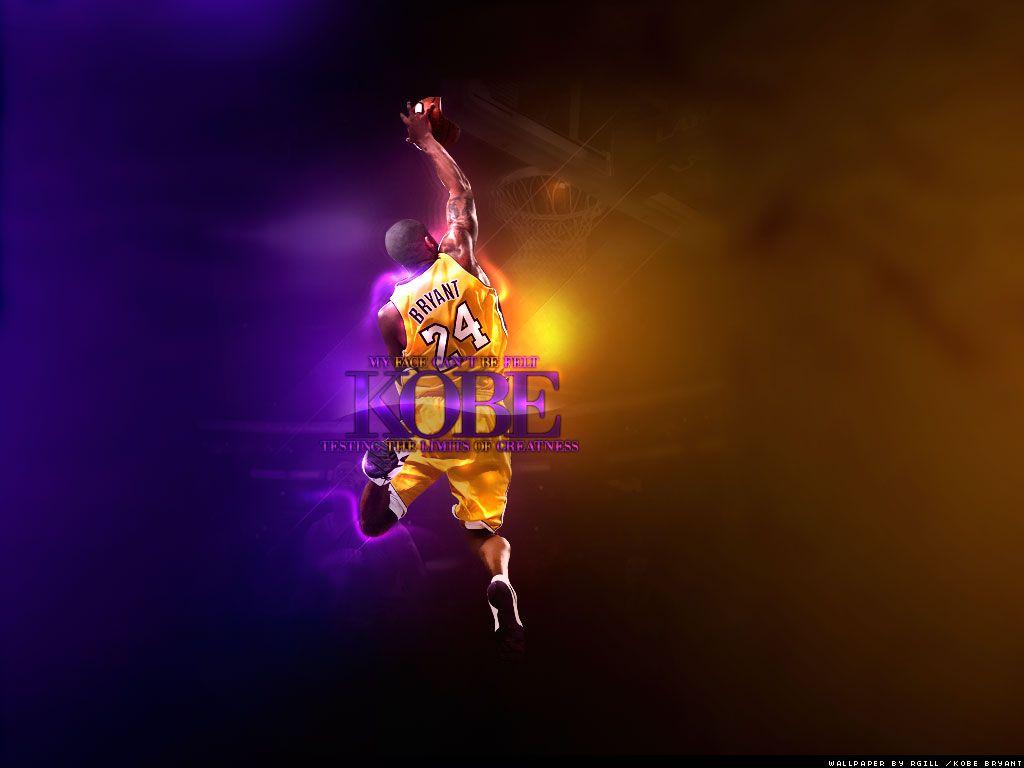 1024x768 kobe bryant baseline one handed dunk wallpaper photo