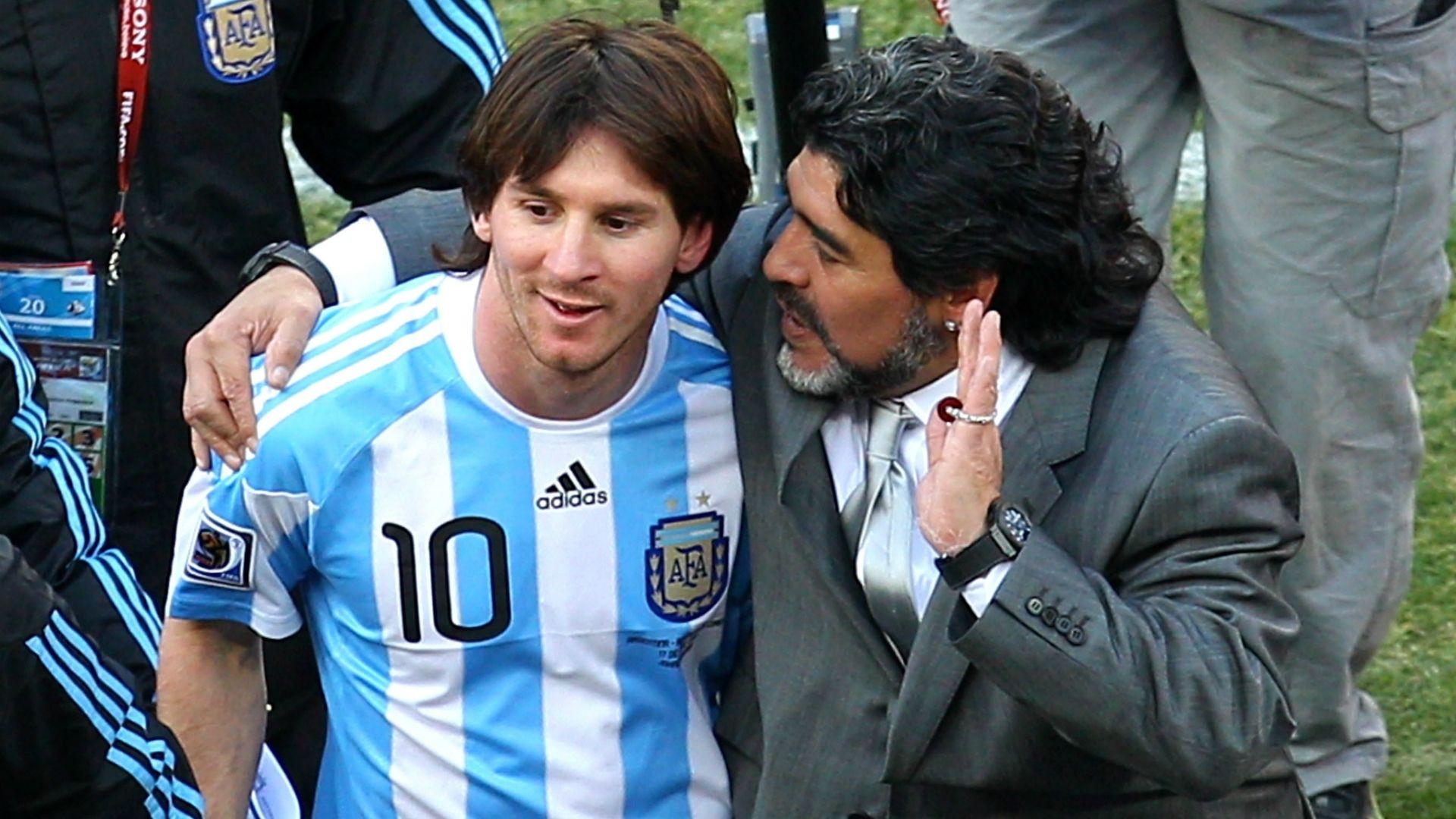 1920x1080 Lionel Messi và Diego Maradona - Diego Maradona và Messi