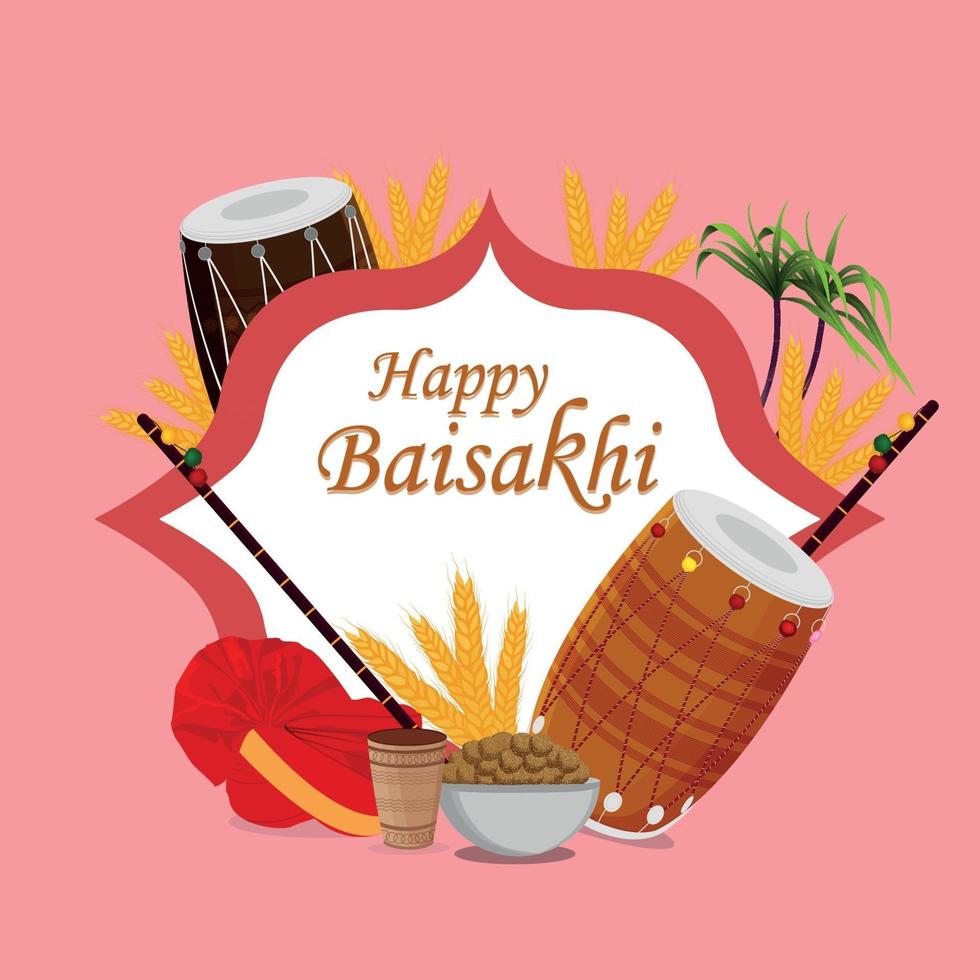 980x980 Flat design happy vaisakhi design template and wallpaper