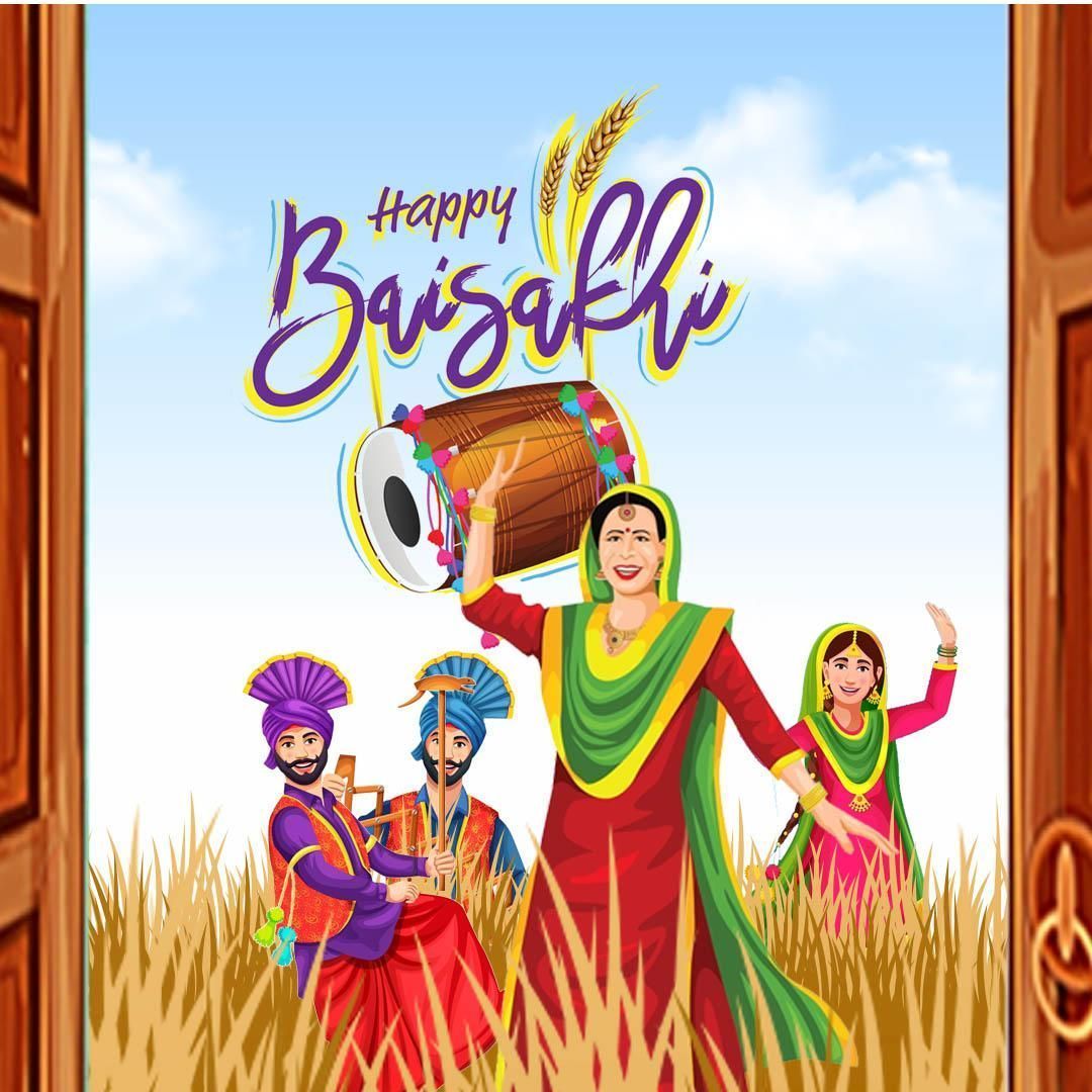 1080x1080 baisakhi post ideas. happy baisakhi, creative ads, creative posters