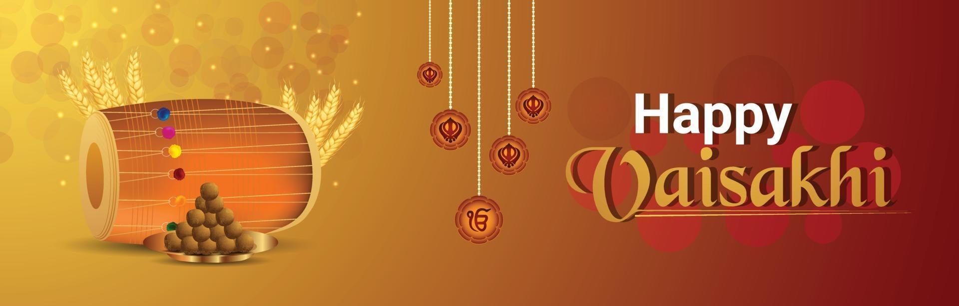1920x614 Happy vaisakhi greeting card or banner