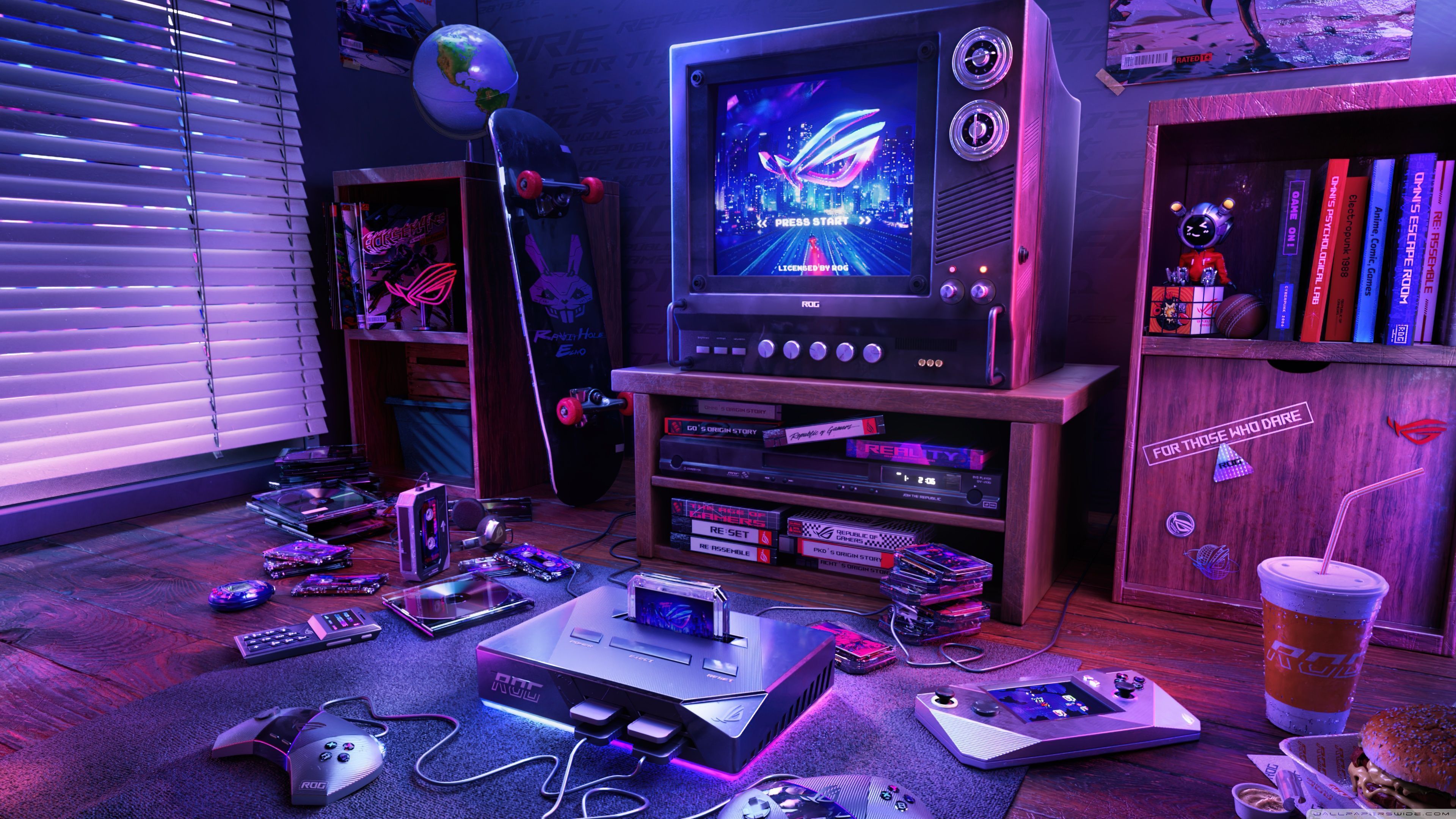 3840x2160 Retro Gaming Room 4K UHD Wallpaper for UltraHD Desktop and TV