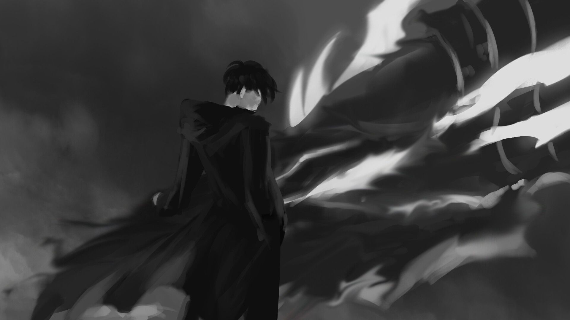 1920x1080 Jin Woo And Kaisel (Solo Leveling Fanart)