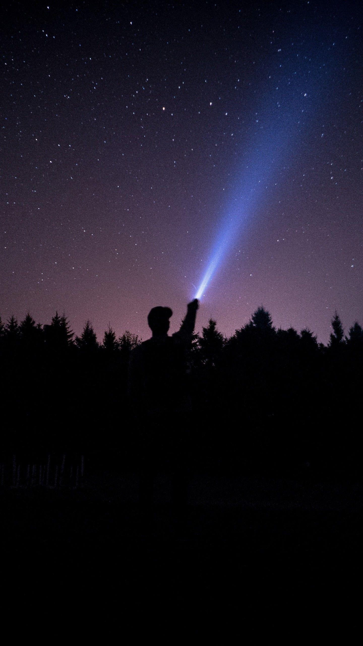 1440x2560 Starry Sky Stars Night Man Light Hình nền - [1440x2560)
