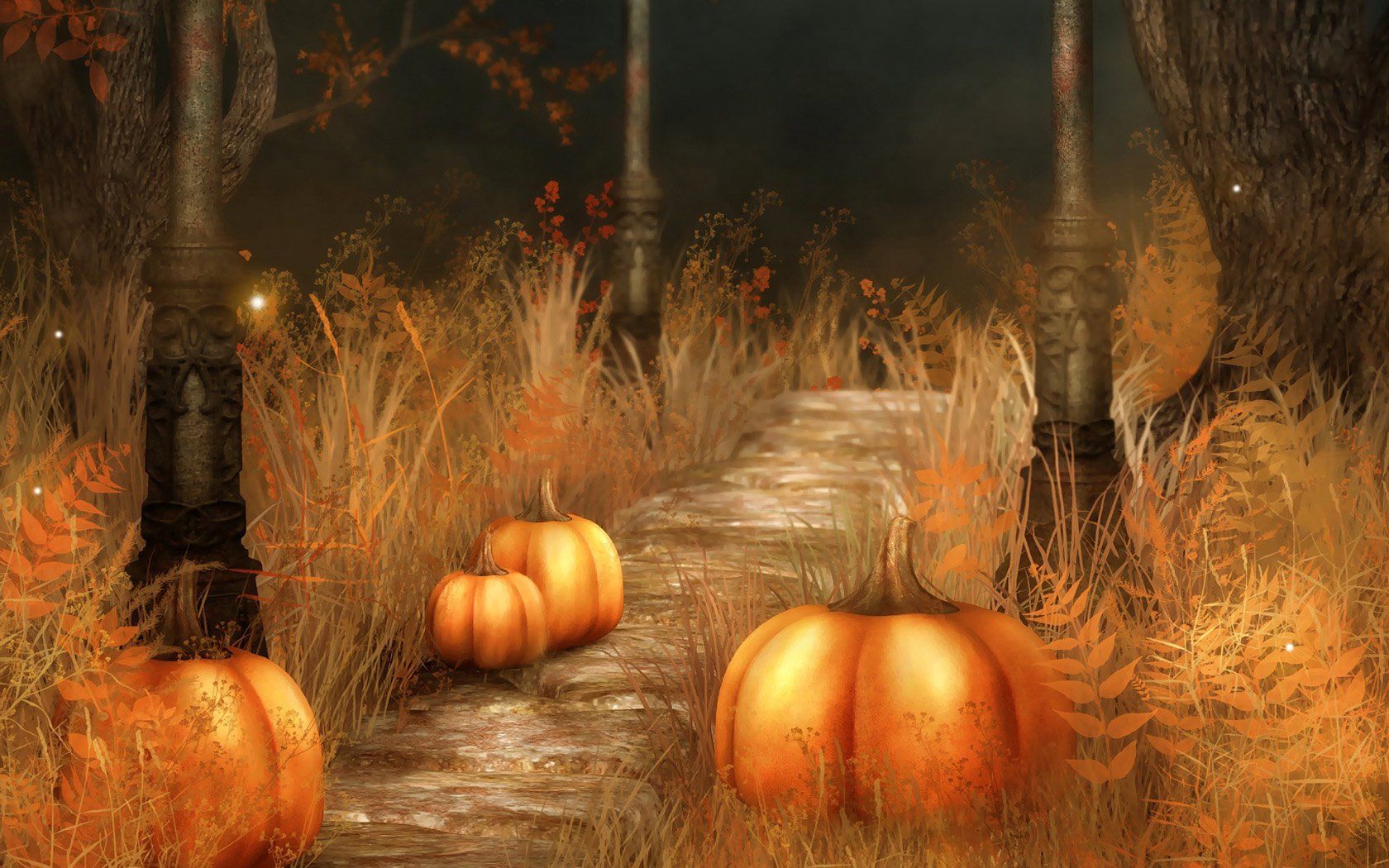 1680x1050 Halloween Pathway HD Wallpaper
