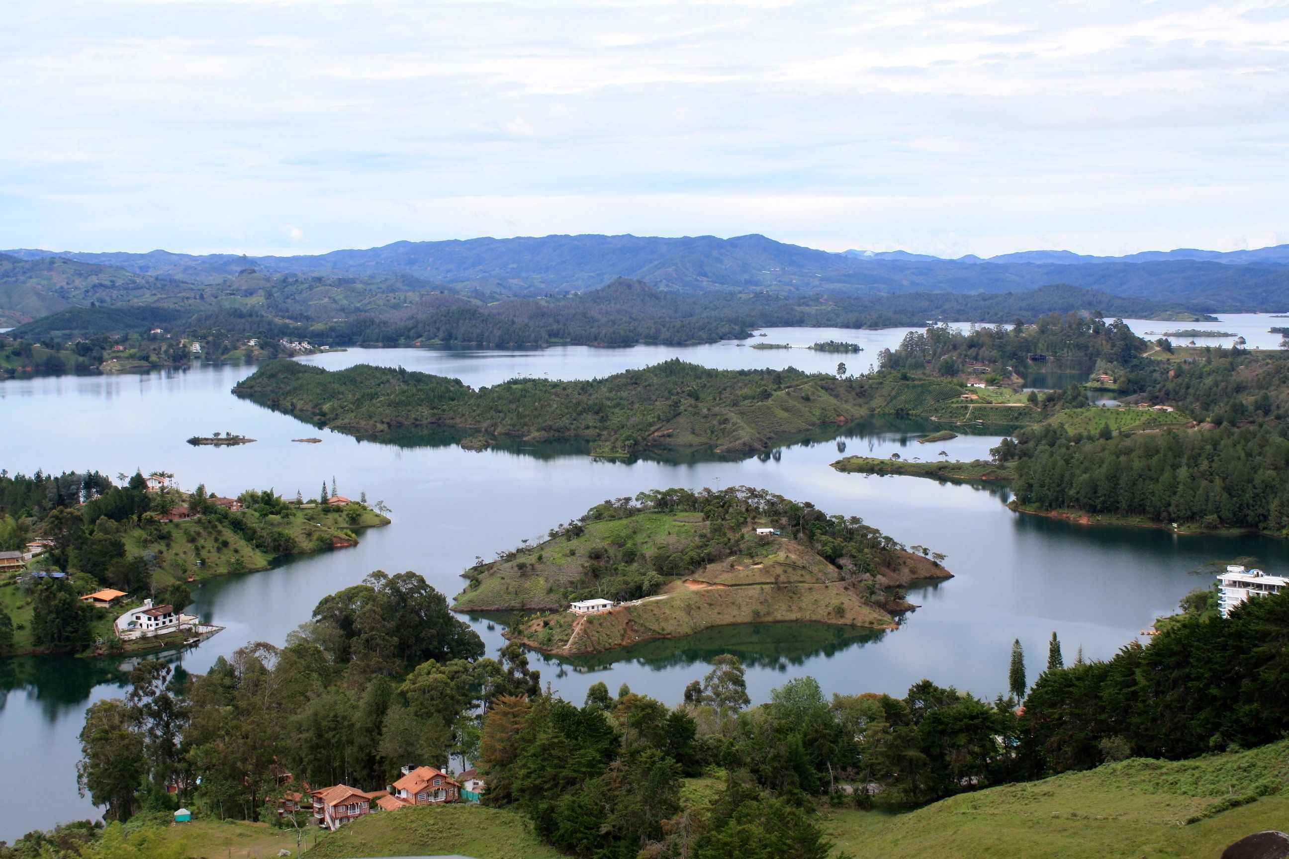 2592x1728 Wallpaper landscape, nature, river, Top, Colombia, Guatape for mobile and desktop, section пейзажи, resolution 2592x1728