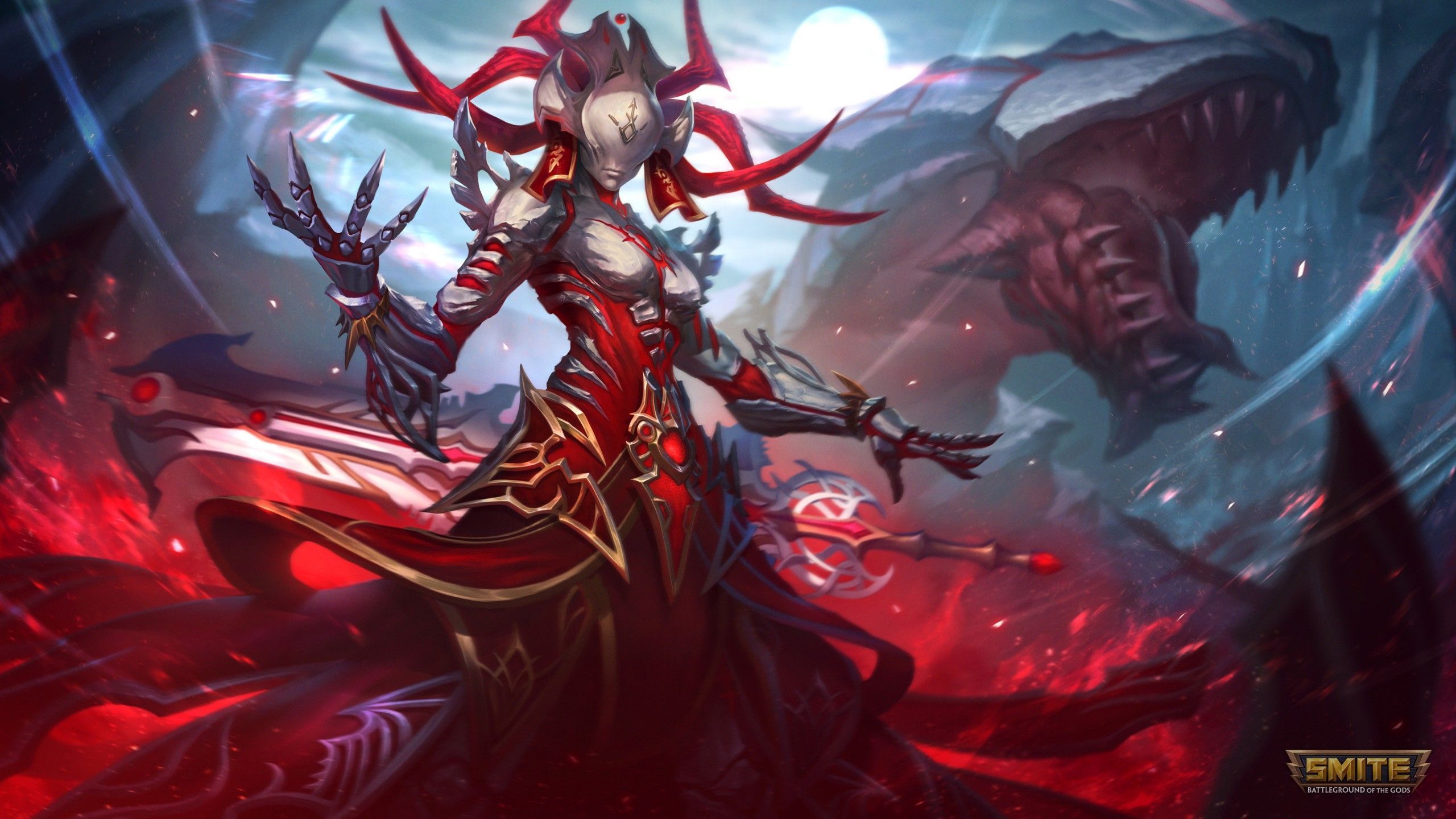 2560x1440 Morgan le Fay 4K HD Smite Wallpaper
