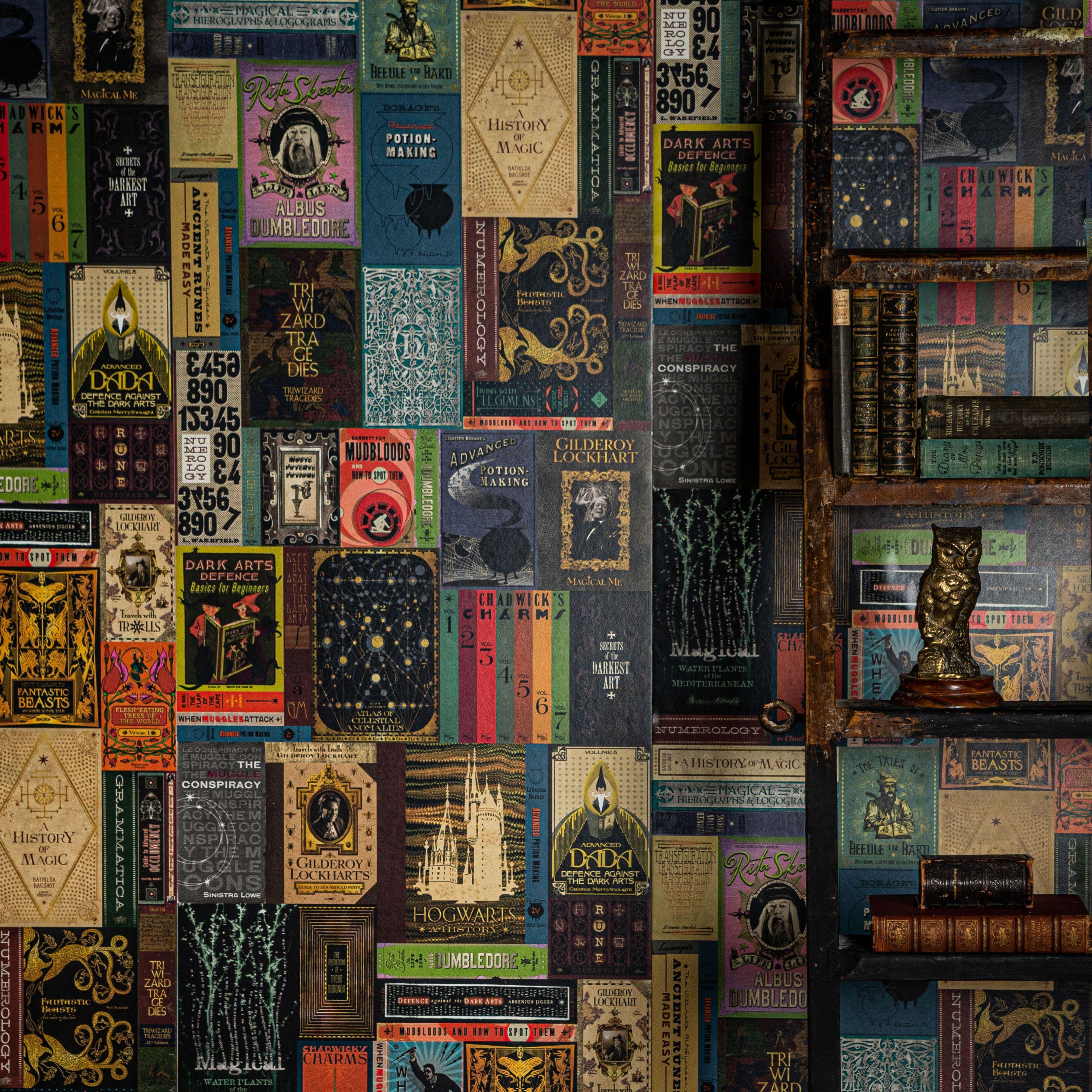 3000x3000 Hogwarts Library Book Covers Wallpaper -Wallpaper Mural