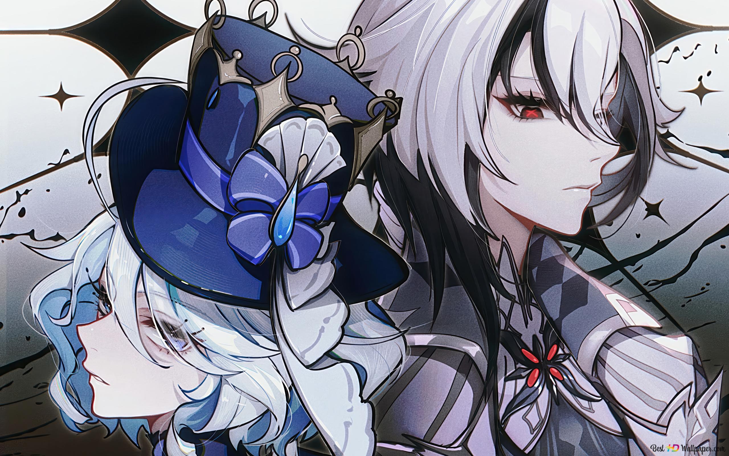 2560x1600 Furina with Arlecchino. Genshin Impact (Online RPG Game) 4K wallpaper download