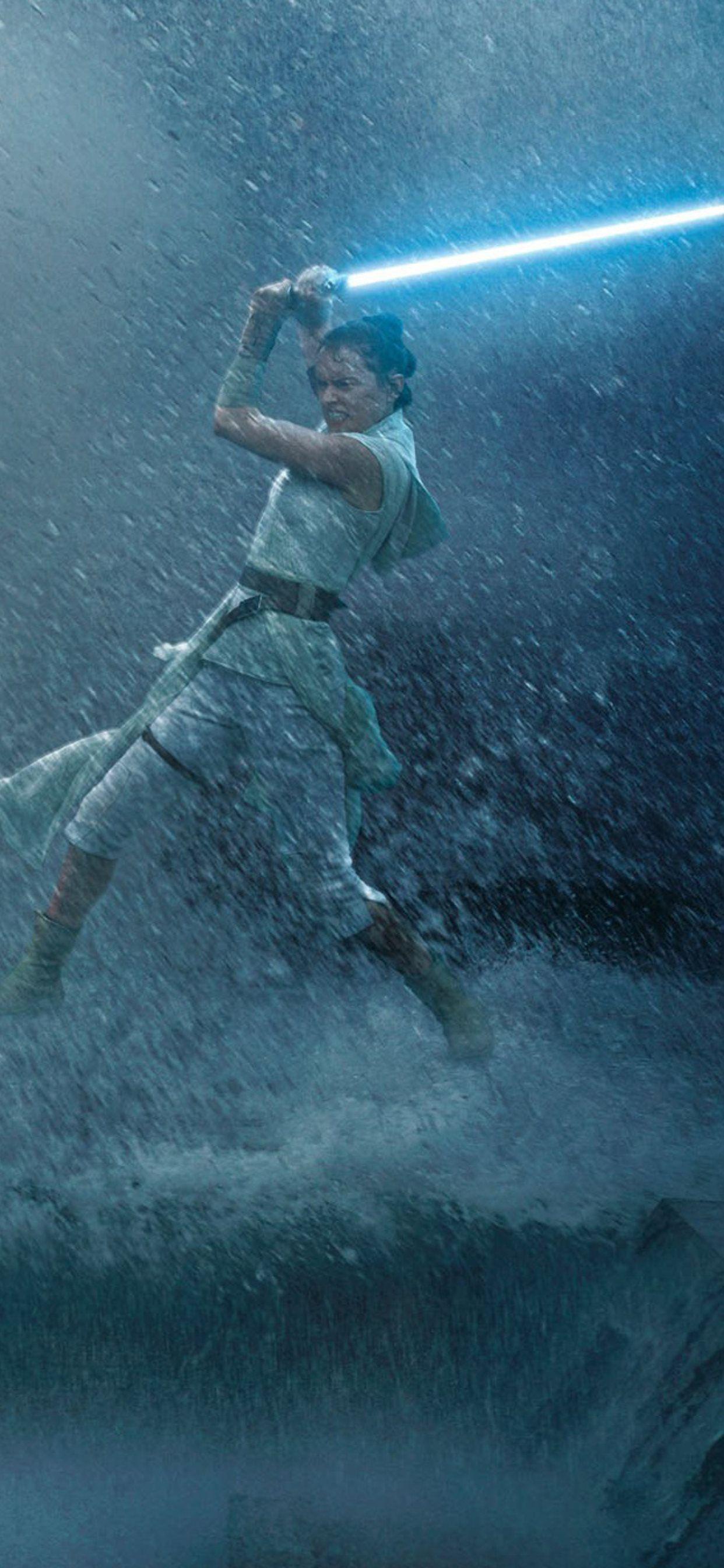 1242x2688 rey vs kylo ren star wars the rise of skywalker iPhone X