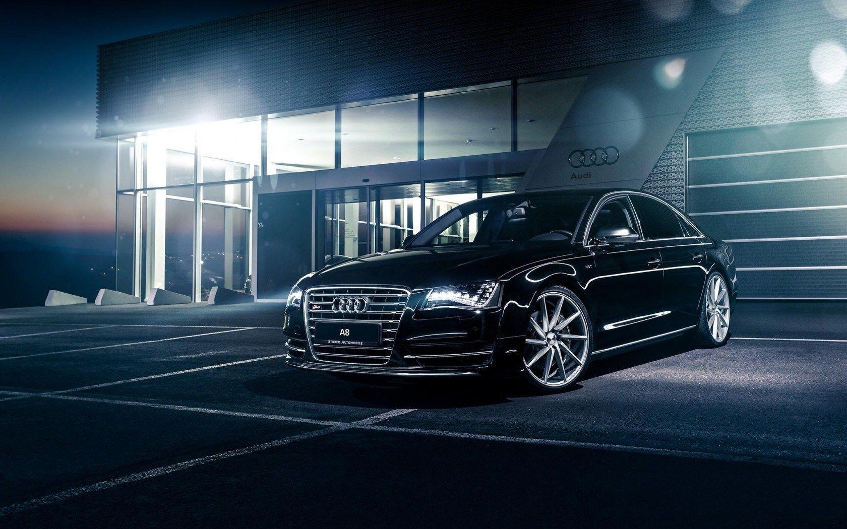 1680x1050 Free download Audi A8 Black Car Parking wallpaper