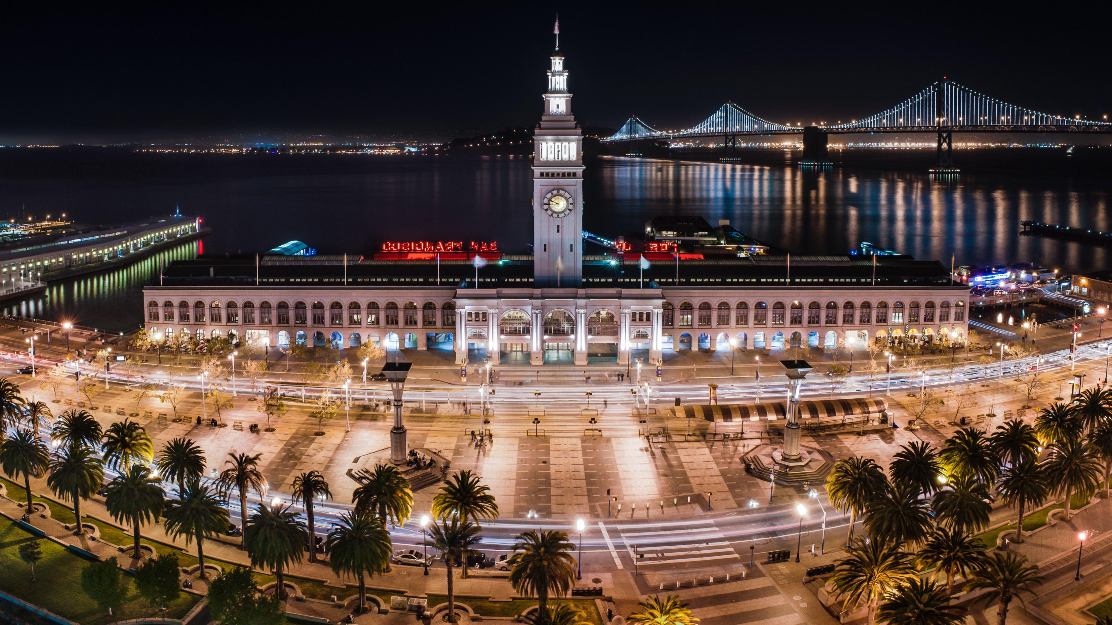 3840x2160 Wallpaper Ferry Building, San Francisco, California, USA, travel