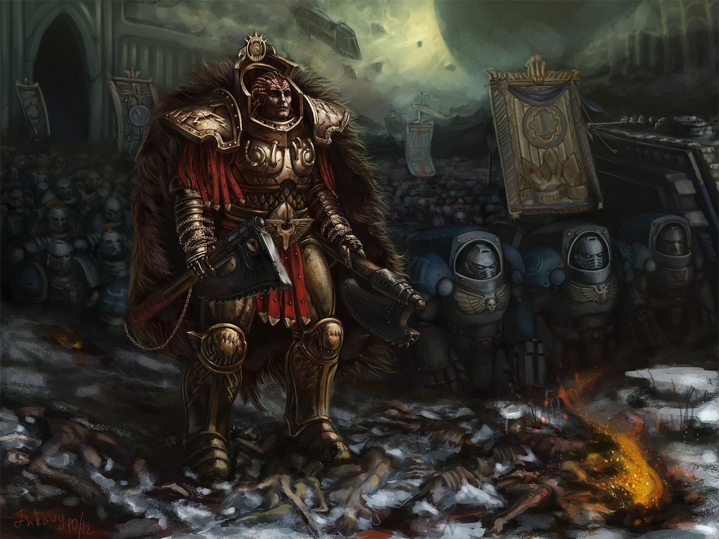 1400x1050 Warhammer 40K HD Wallpaper: Epic Video Game Commander's Command