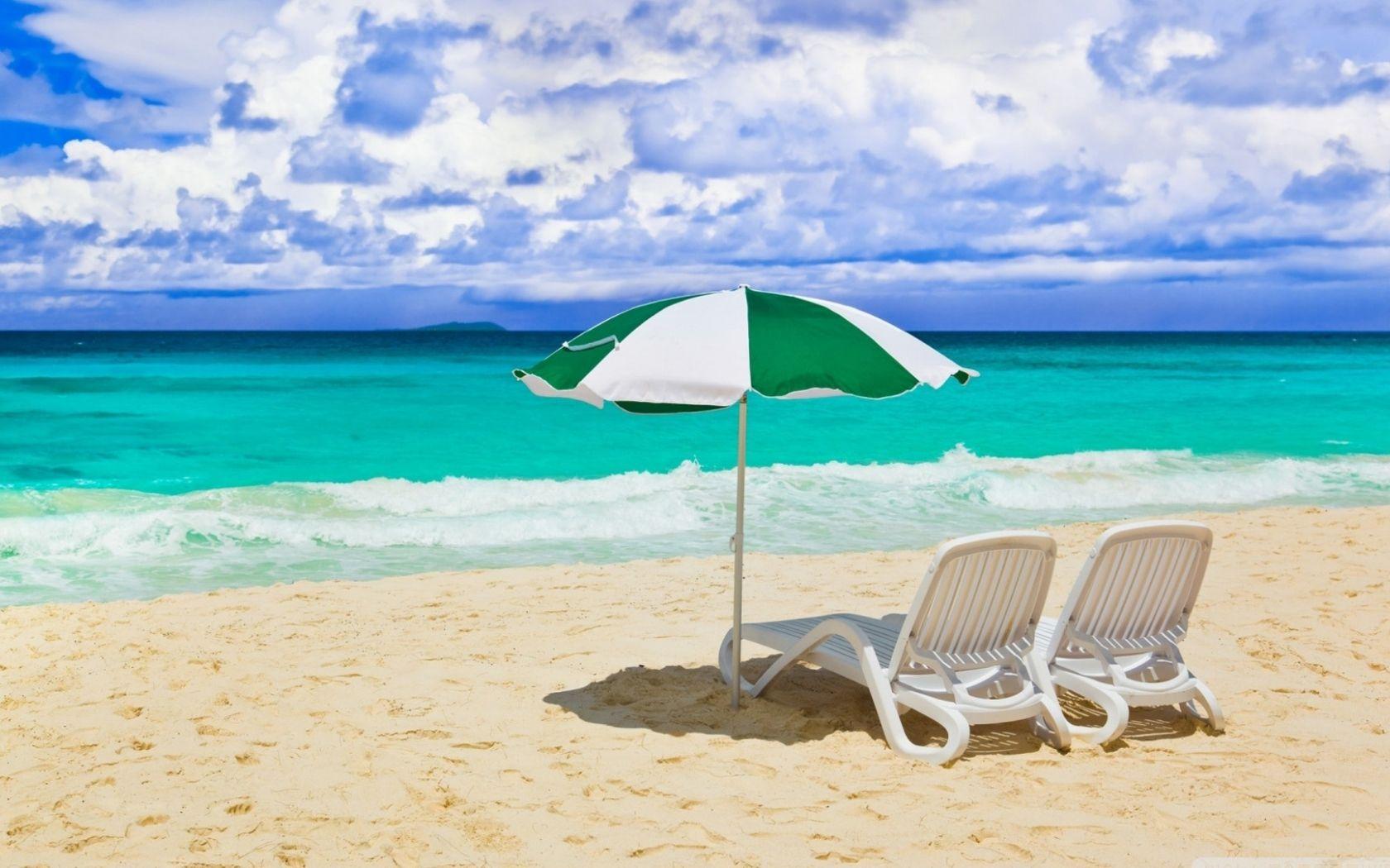 1680x1050 Free download Summer Beach Chairs Wallpaper Casual Summer Beach