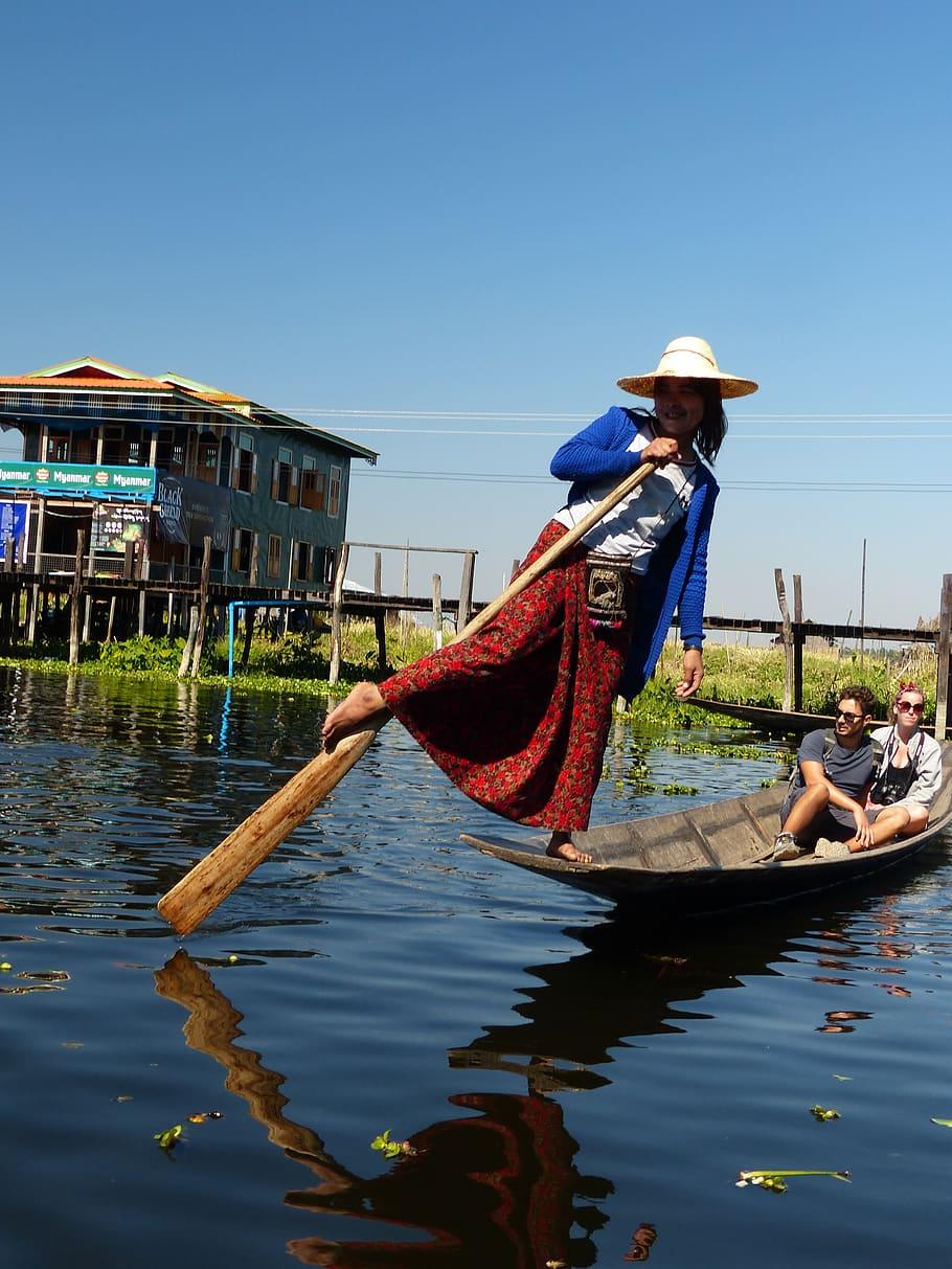 910x1213 HD Wallpaper: Myanmar, Inle, Lake, Single Leg Rowers, Burma, Boats