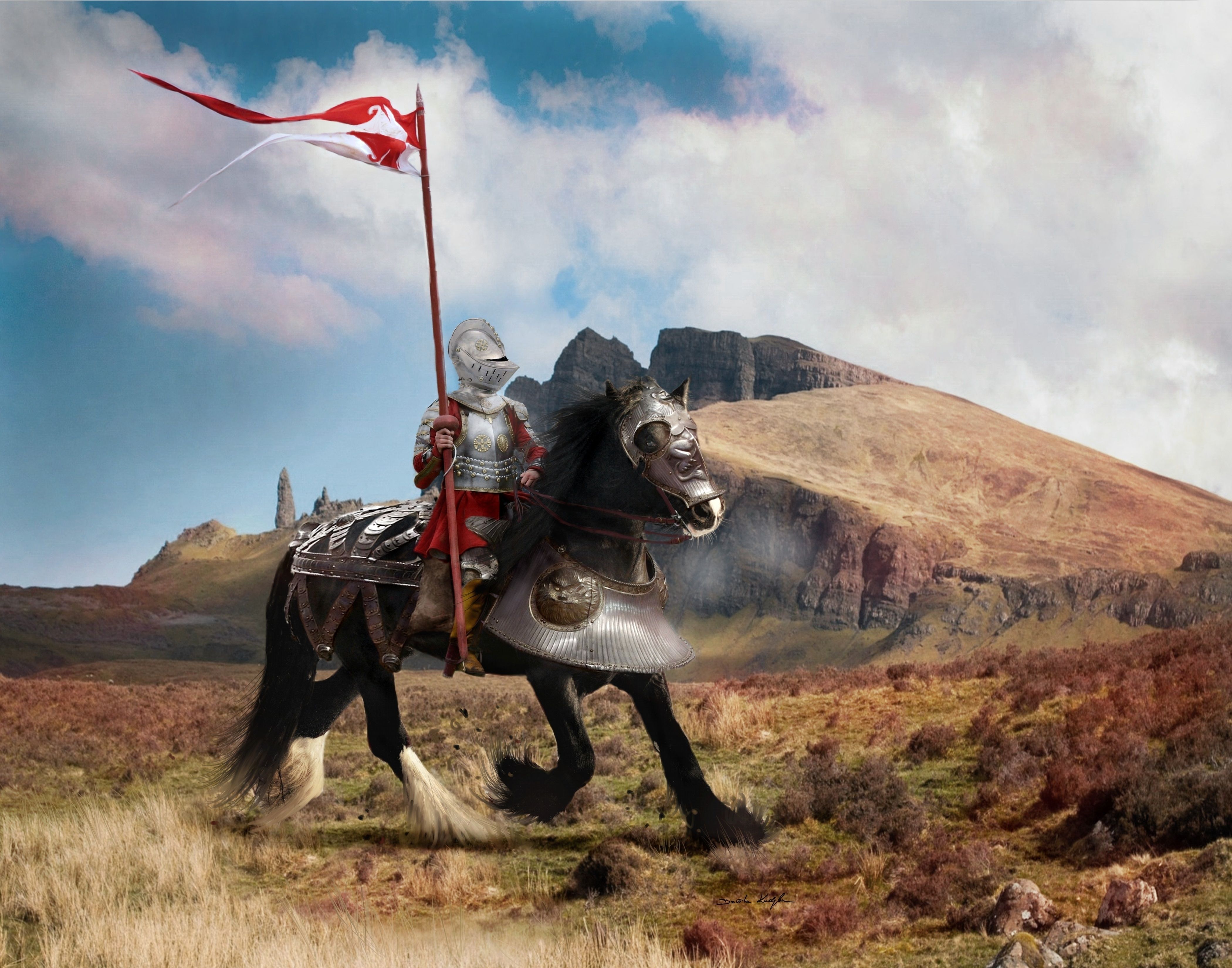4200x3300 Epic Medieval Knight in Shining Armor on HorseK Ultra HD Fantasy Wallpaper