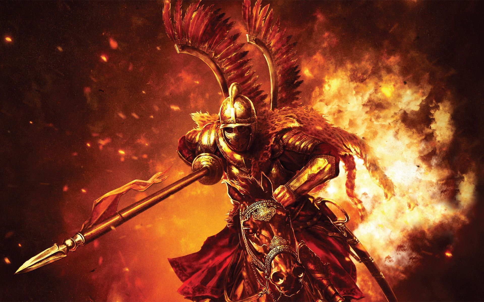1920x1200 mount, And, Blade, Fantasy, Warrior, Armor, Knight, Horse, Fire, Poster Wallpaper HD / Desktop and Mobile Background