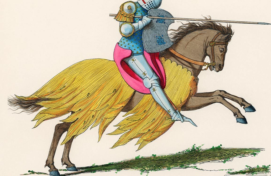 1155x750 Medieval Knight Equestrian Mural Wallpaper