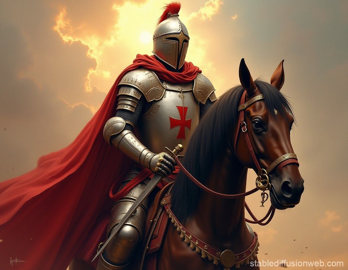 1152x896 Knight on Horse with Medieval Fantasy Art. Stable Diffusion Online