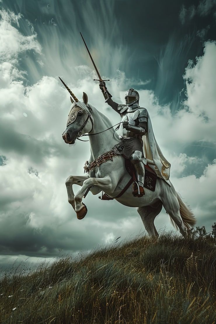 740x1110 Horseback swordsman wallpaper Image