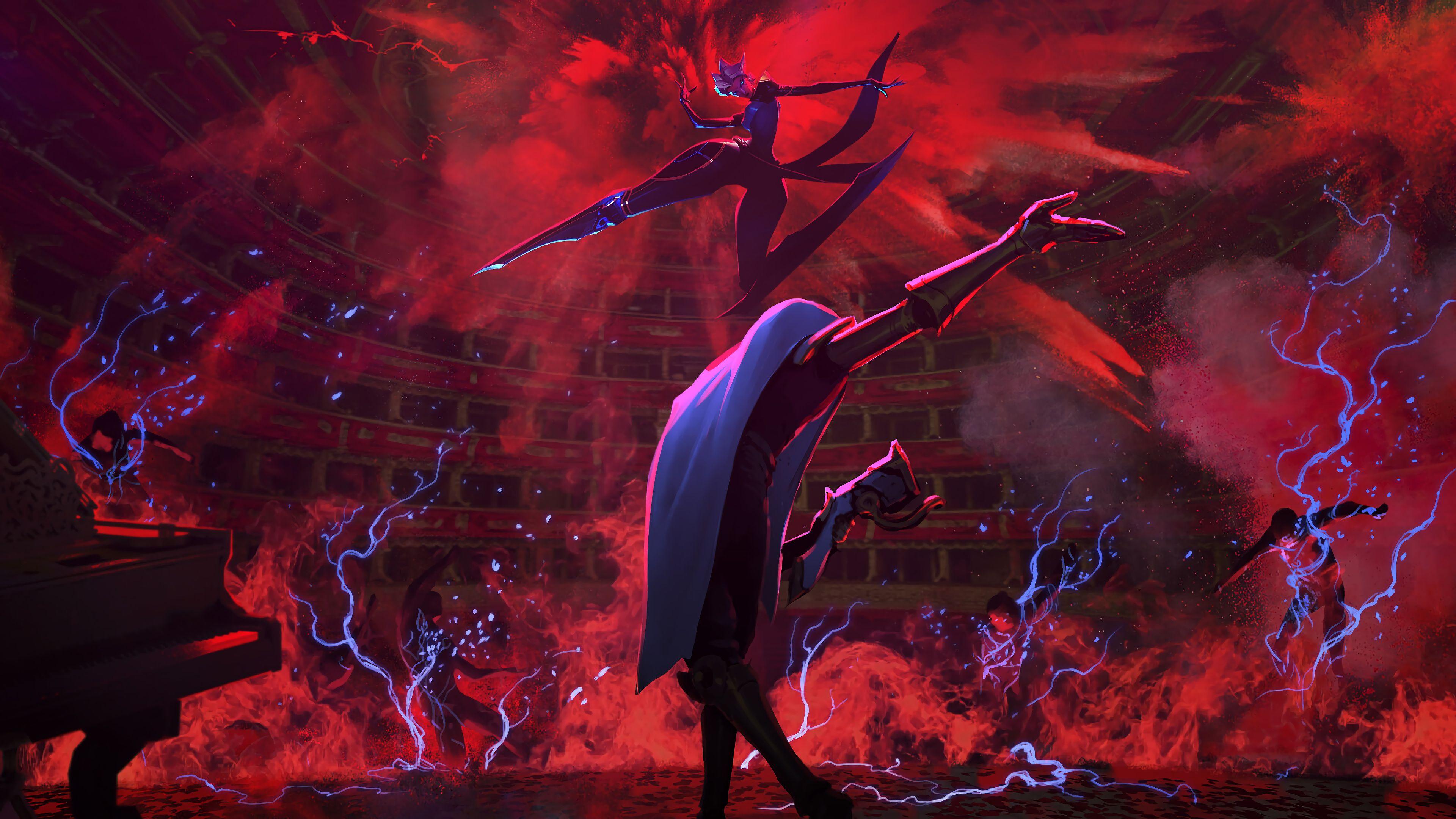 3840x2160 Jhin vs Camille LoL 4K Wallpaper