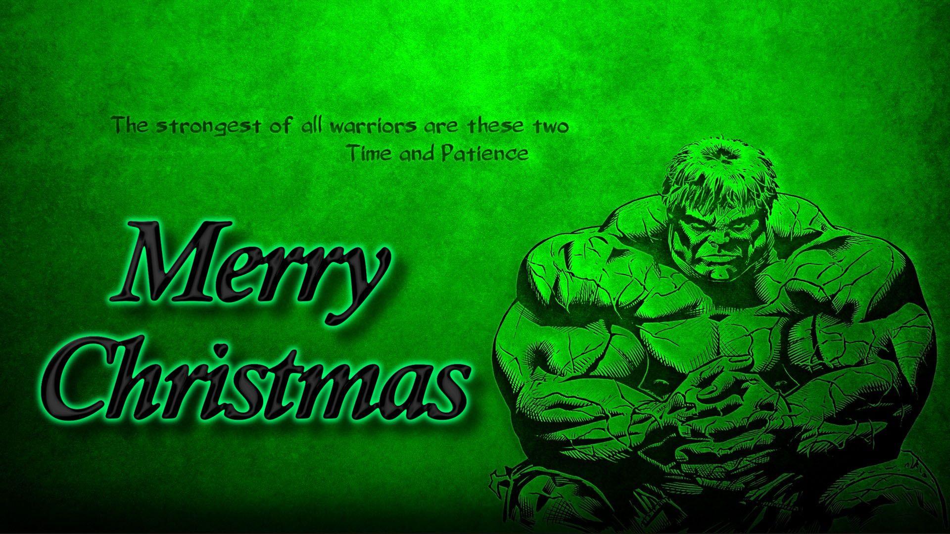 1920x1080 Happy Merry Christmas Incredible Strongest Warrior Hulk Quotes Marvel Avenger HD Wallpaper