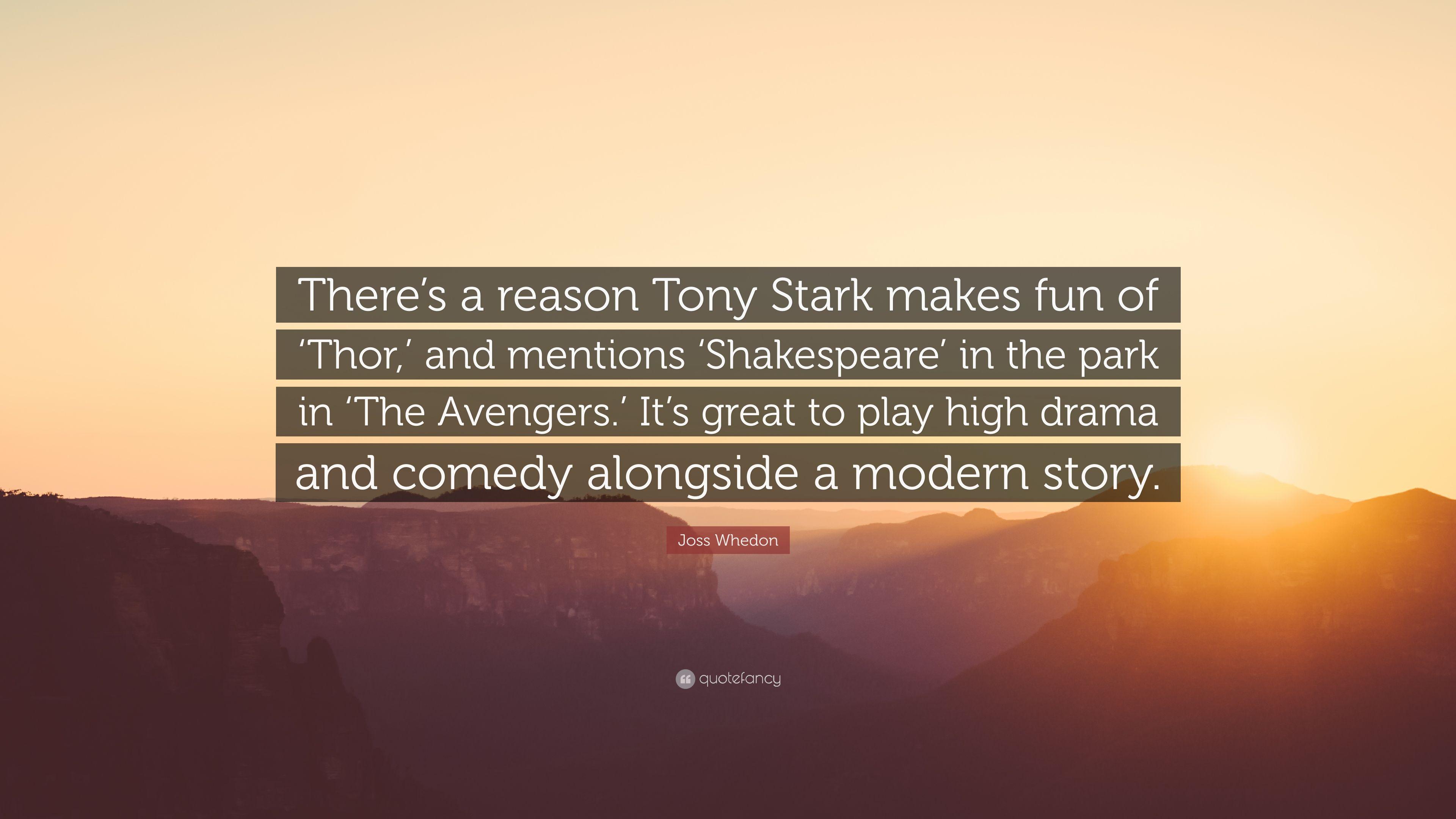 3840x2160 Joss Whedon Quote: “There's a reason Tony Stark makes fun of 'Thor