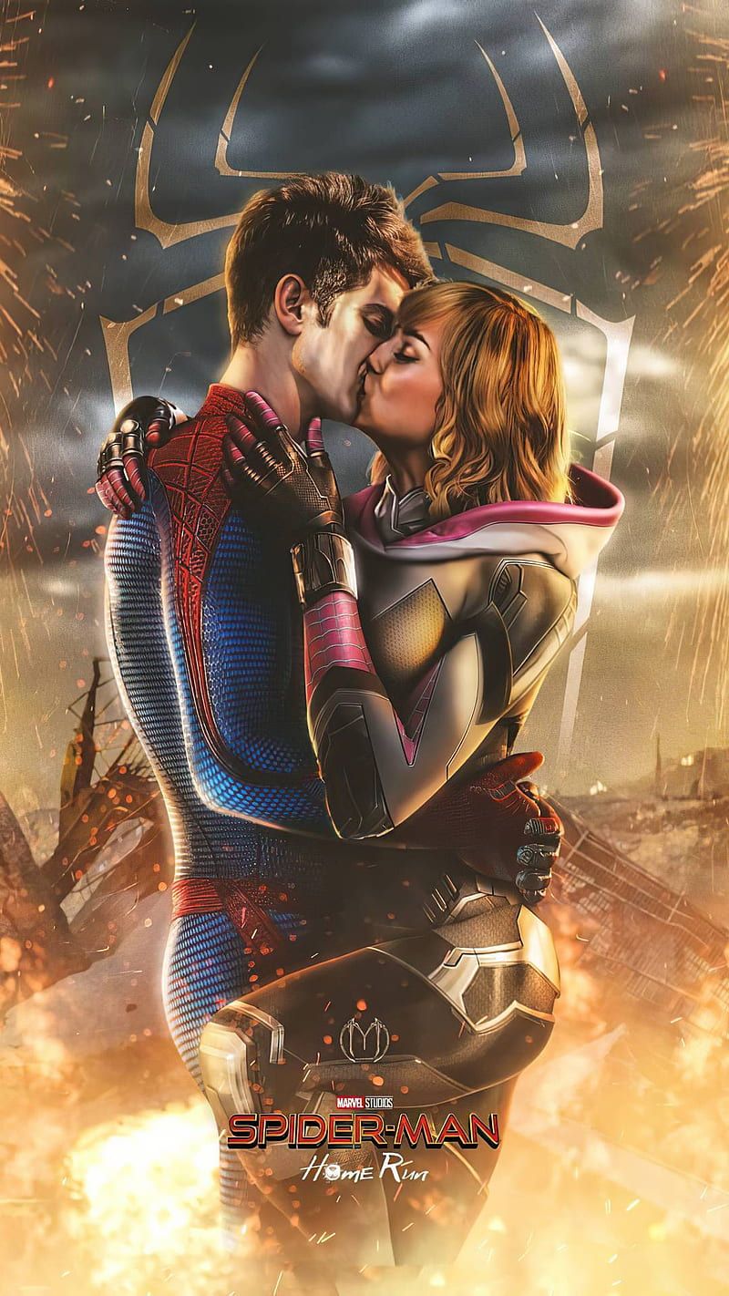 800x1422 Spiderman And Gwen Stacy Kissing iPhone 6s, 6 Plus, Pixel xl, One Plus HD phone wallpaper