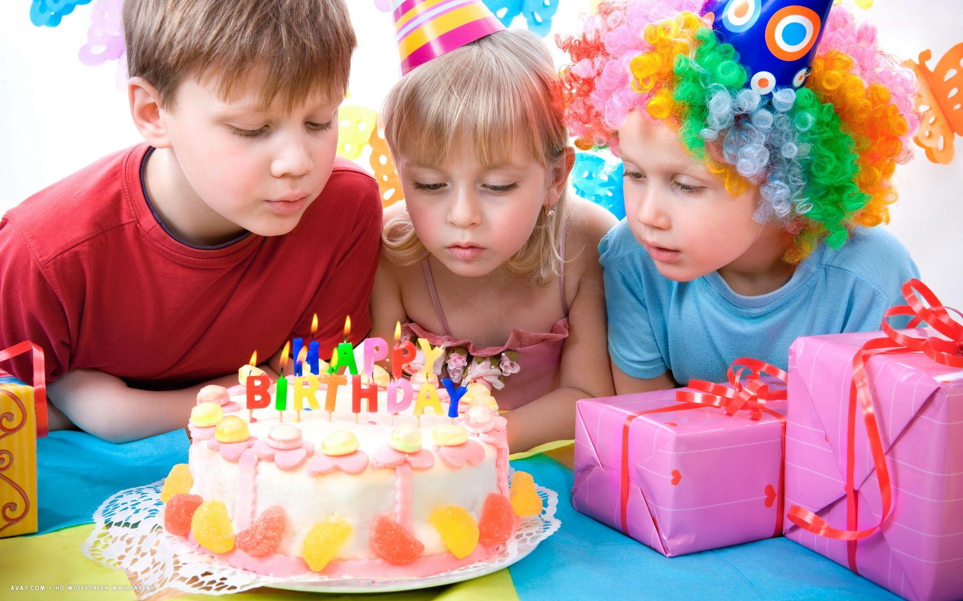 1920x1200 happy birthday kids party fruit cake candles presents gifts HD