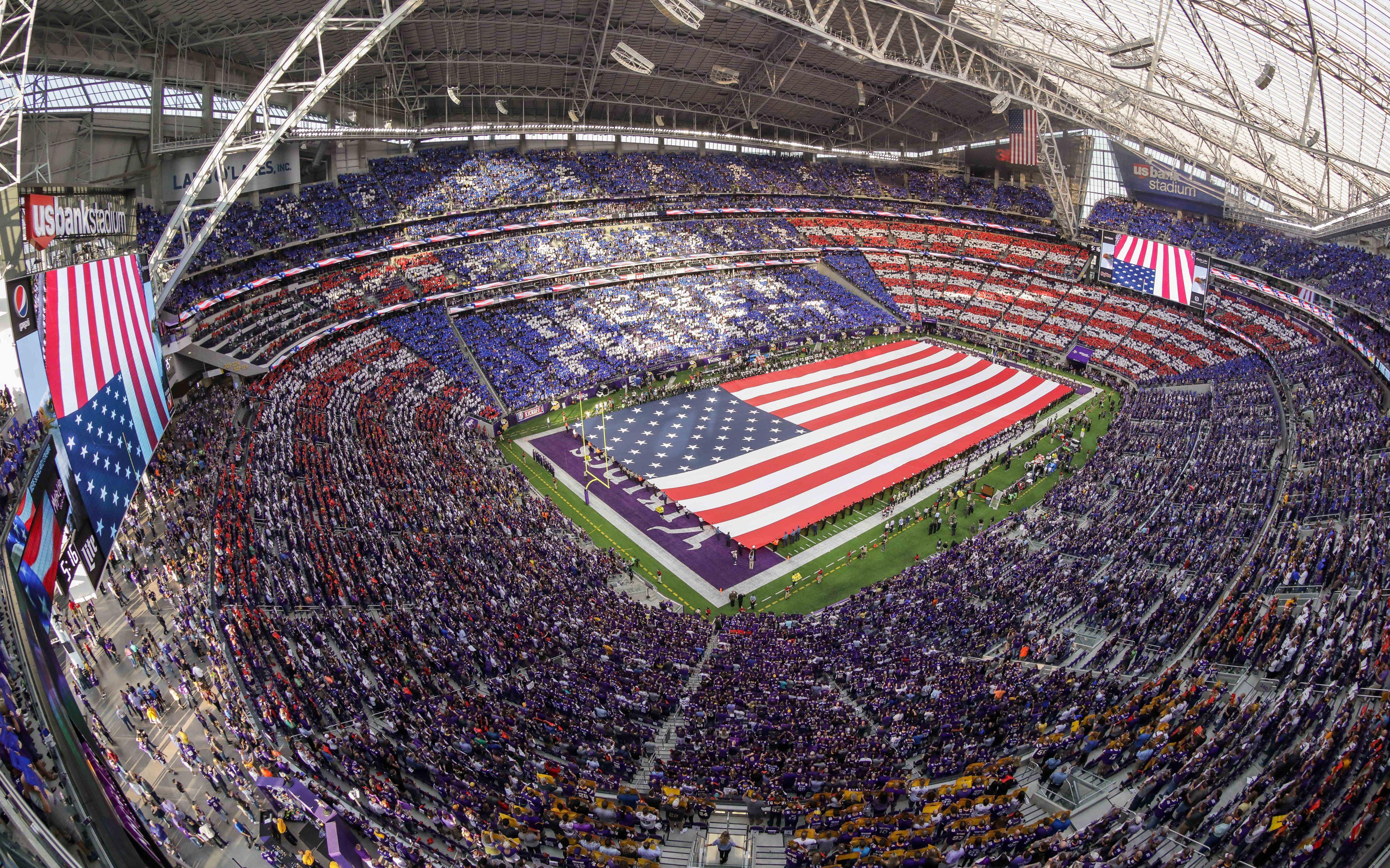 3840x2400 Download wallpaper Minnesota Vikings, US Bank Stadium
