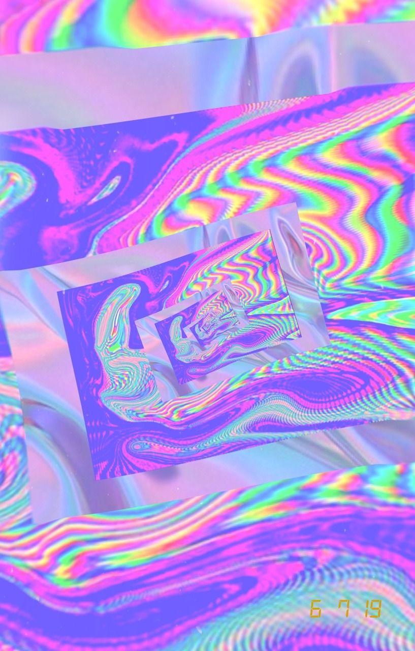 817x1280 Aesthetic Blue Green Glitch Wallpaper