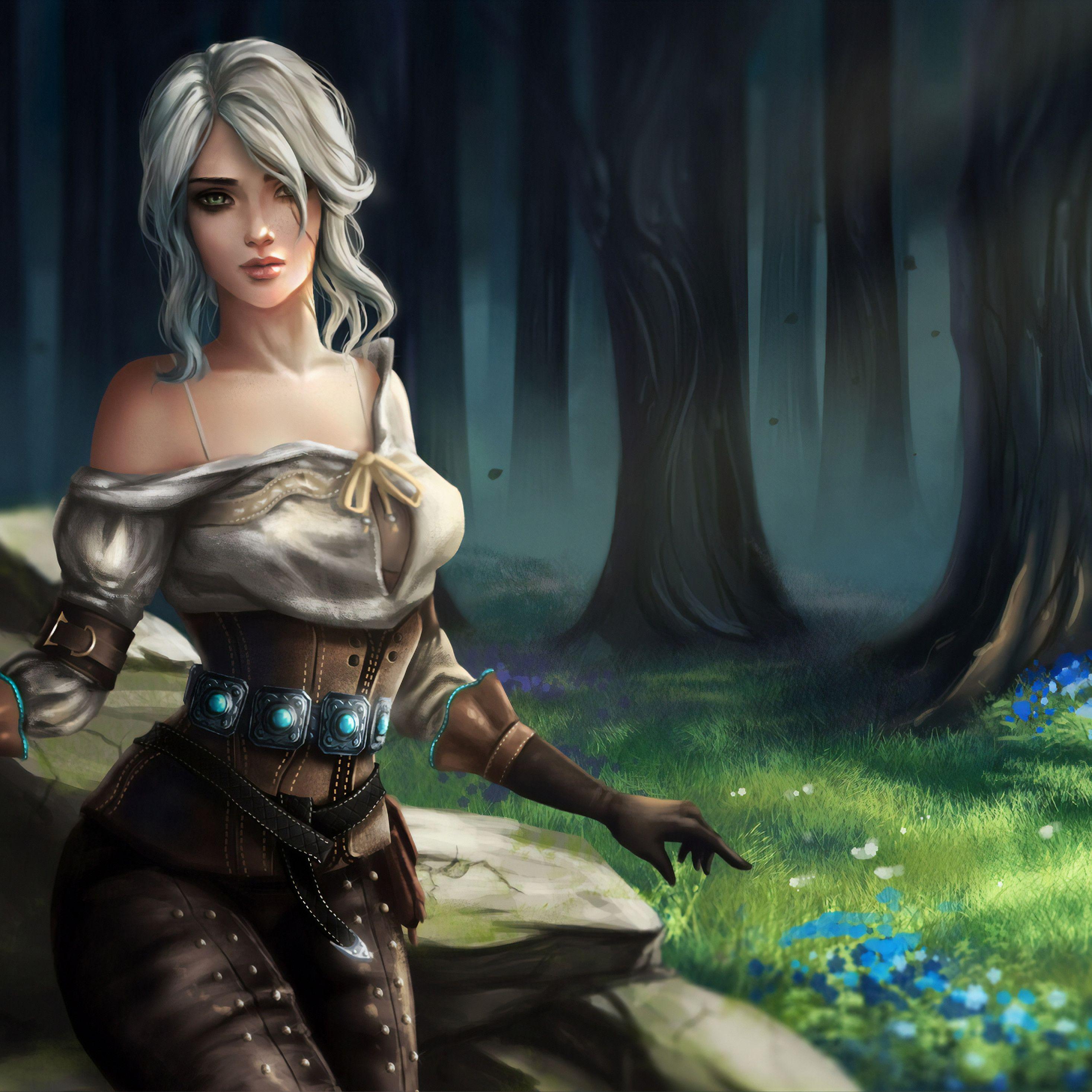 2932x2932 Ciri Witcher 3 Fantasy Art 4k iPad Pro Retina Display HD