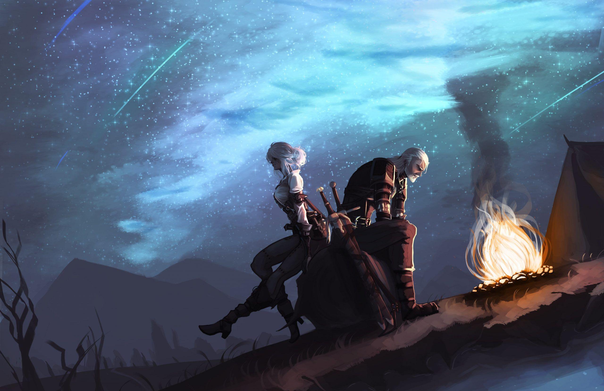 2560x1656 The Witcher The Witcher 3: Wild Hunt #Bonfire Ciri The Witcher