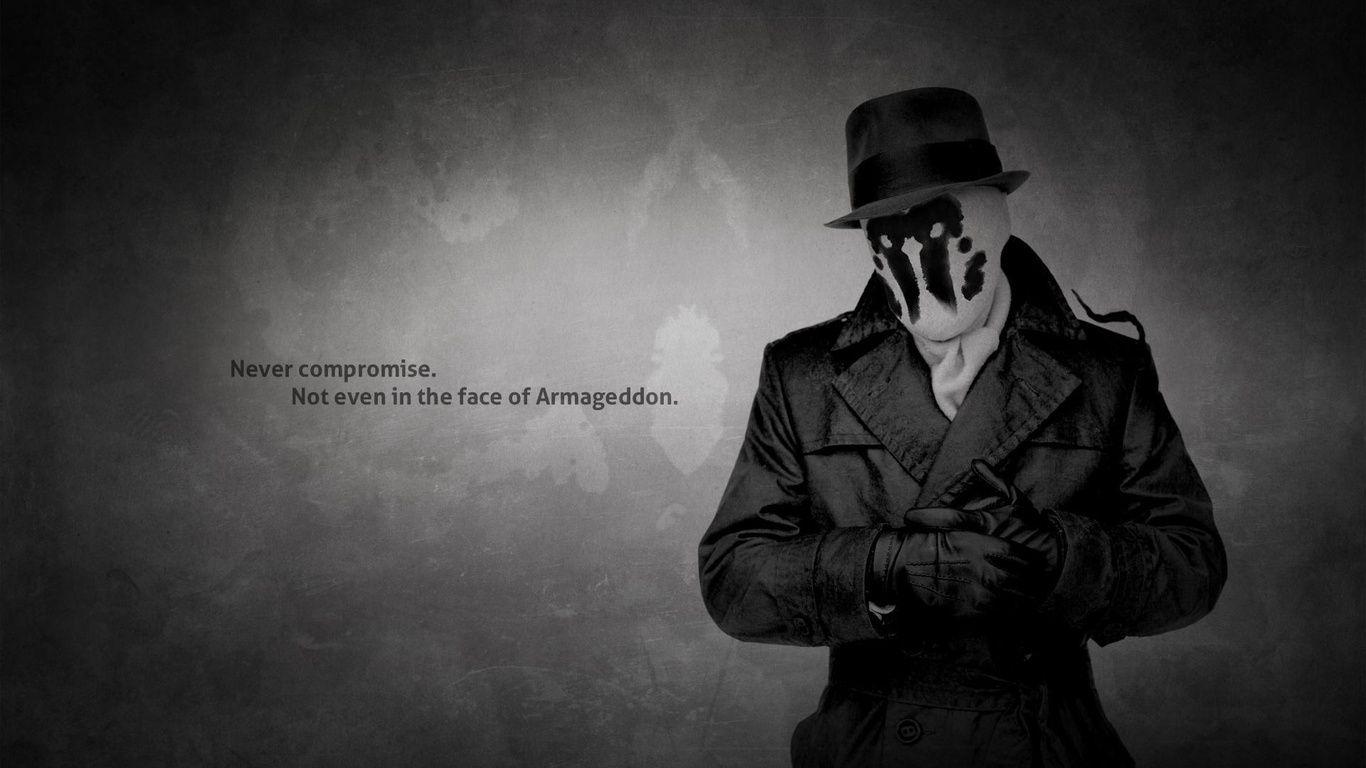 1366x768 Dc Universe, Comics, Wachmen, Heroes, Rorschach Wallpaper