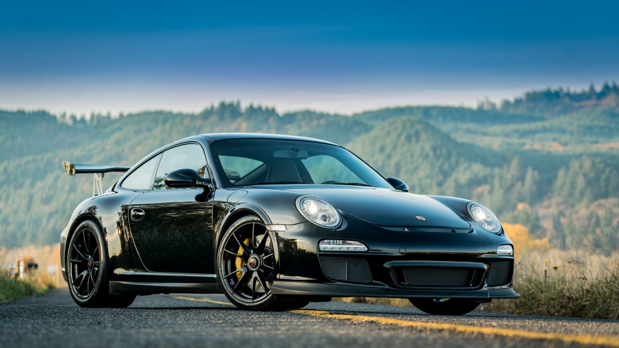 2048x1152 Phone wallpaper: Porsche 911 Gt3 Rs, Porsche, Vehicles, Black Car, Car, Coupé 464133