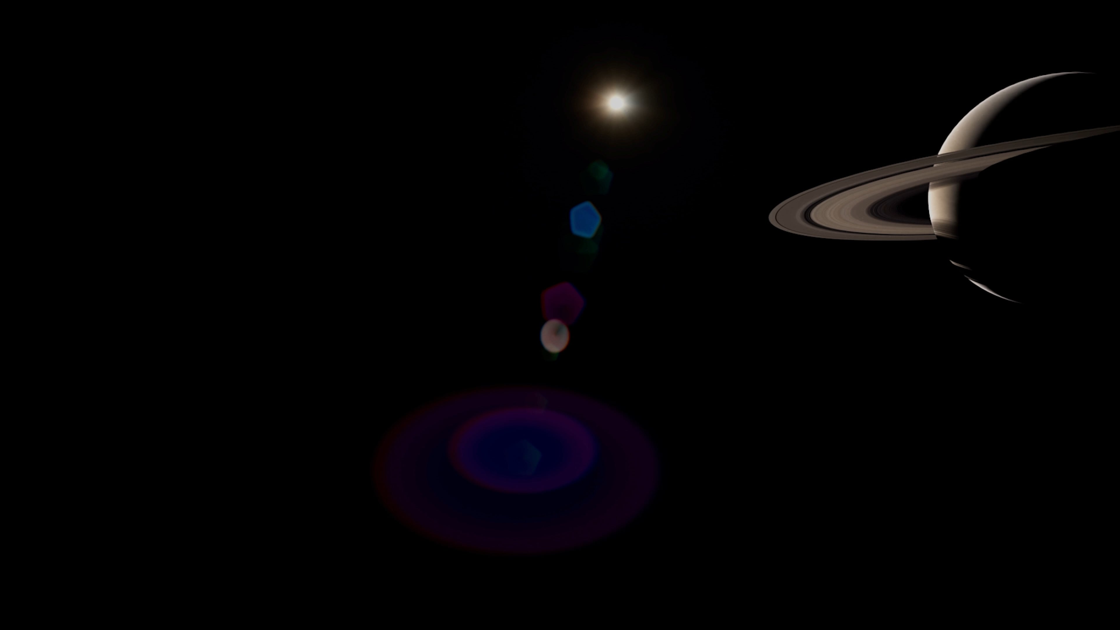 3840x2160 Interstellar Inspired Saturn Scene. Full CG. Blender & Nuke