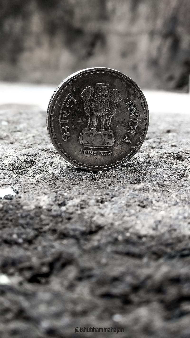 800x1424 Indian Coin, bharat, bnw, desh, india, minimalistic, mobile, rupee, HD phone wallpaper