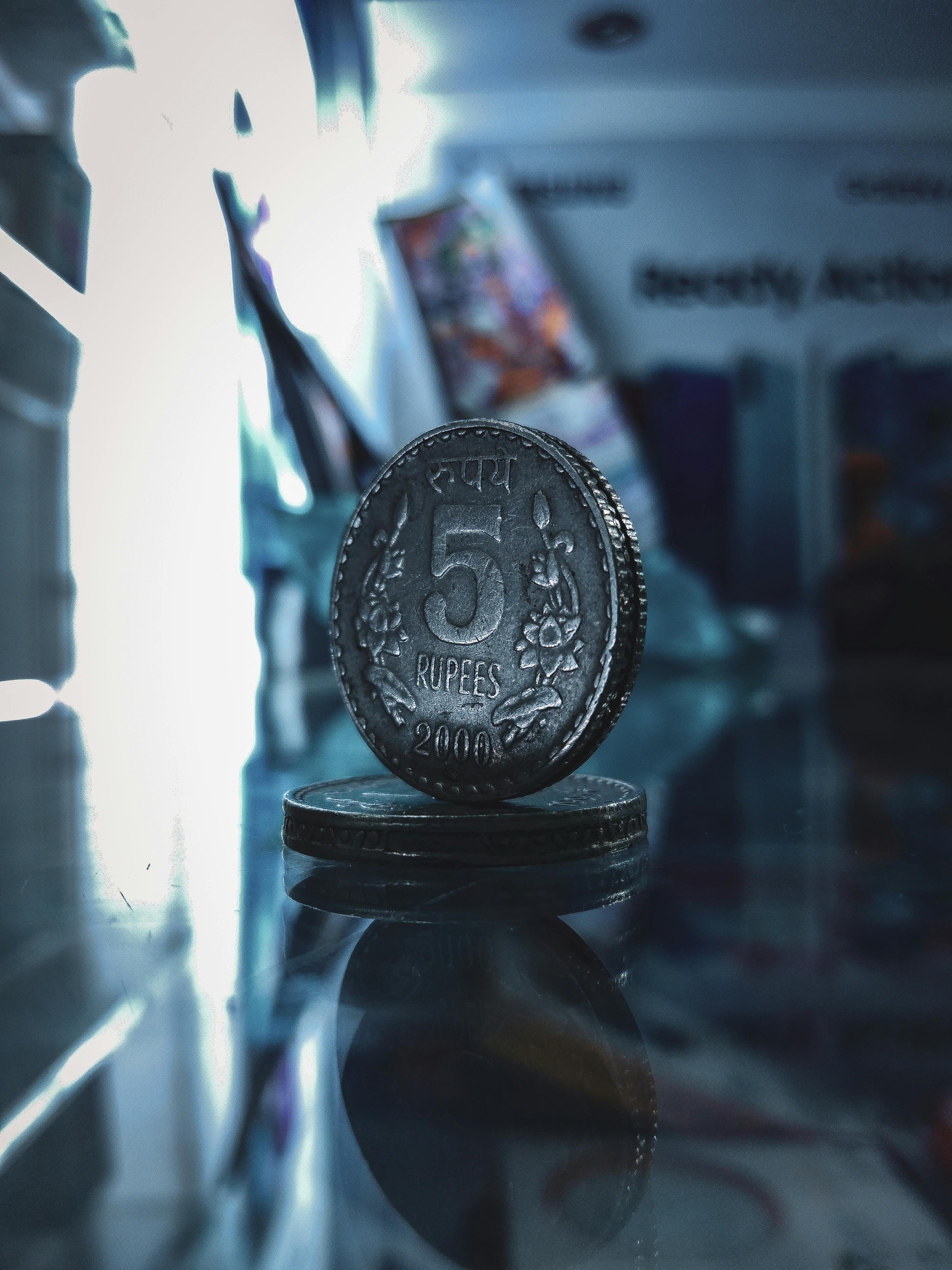 3456x4608 Close Up Of Rupee Coins · Free